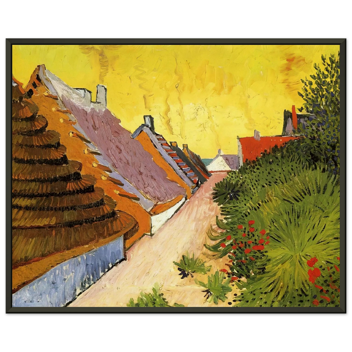 Vincent van Gogh  Street in SaintesMaries Framed Art Print  - Aluminum Frame - 70x100 cm / 28x40 inches