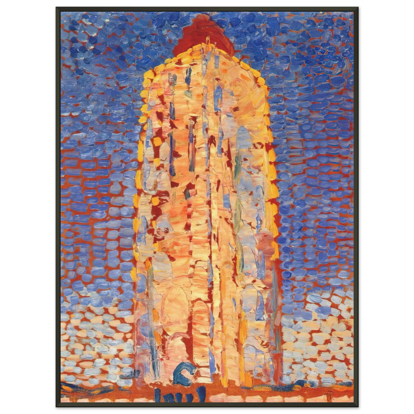 Piet Mondrian Lighthouse in Westkapelle Framed Art Print - Aluminum Frame - 70x100 cm / 28x40 inches
