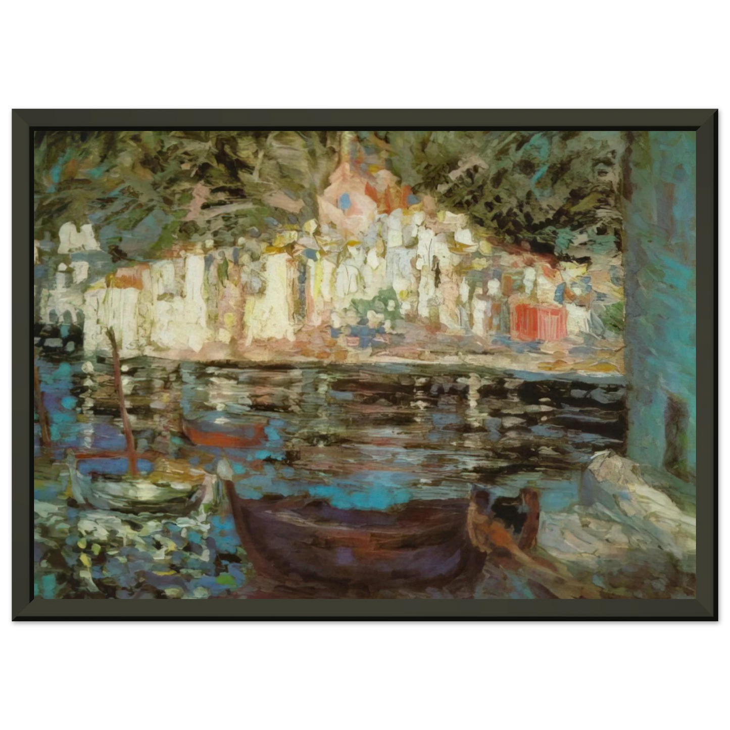 Salvador Dali VIEW OF CADAQUES FROM PLAYA POAL Framed Art Print - Aluminum Frame - 40x50 cm / 16x20 inches