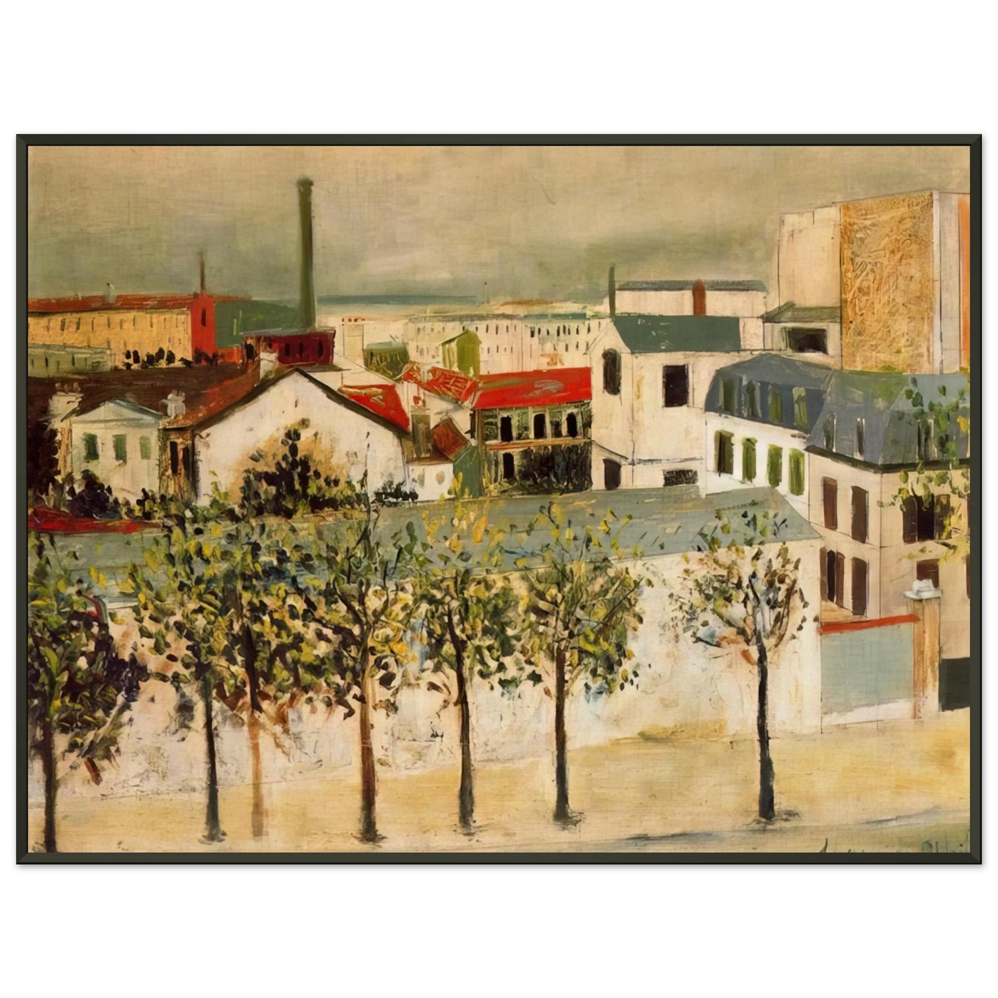 Maurice Utrillo PARIS SUBURBS Framed Art Print - Aluminum Frame - 40x50 cm / 16x20 inches