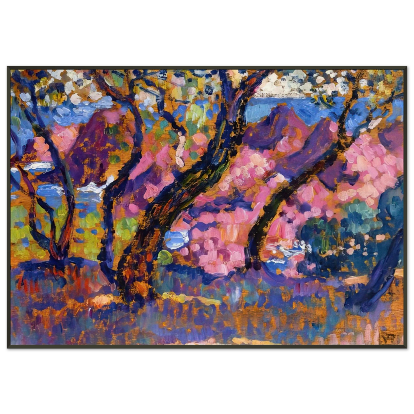 Theo van Rysselberghe IN THE SHADE OF THE PINES STUDY 1905 Framed Art Print - Aluminum Frame - 21x29.7 cm / 8x12"