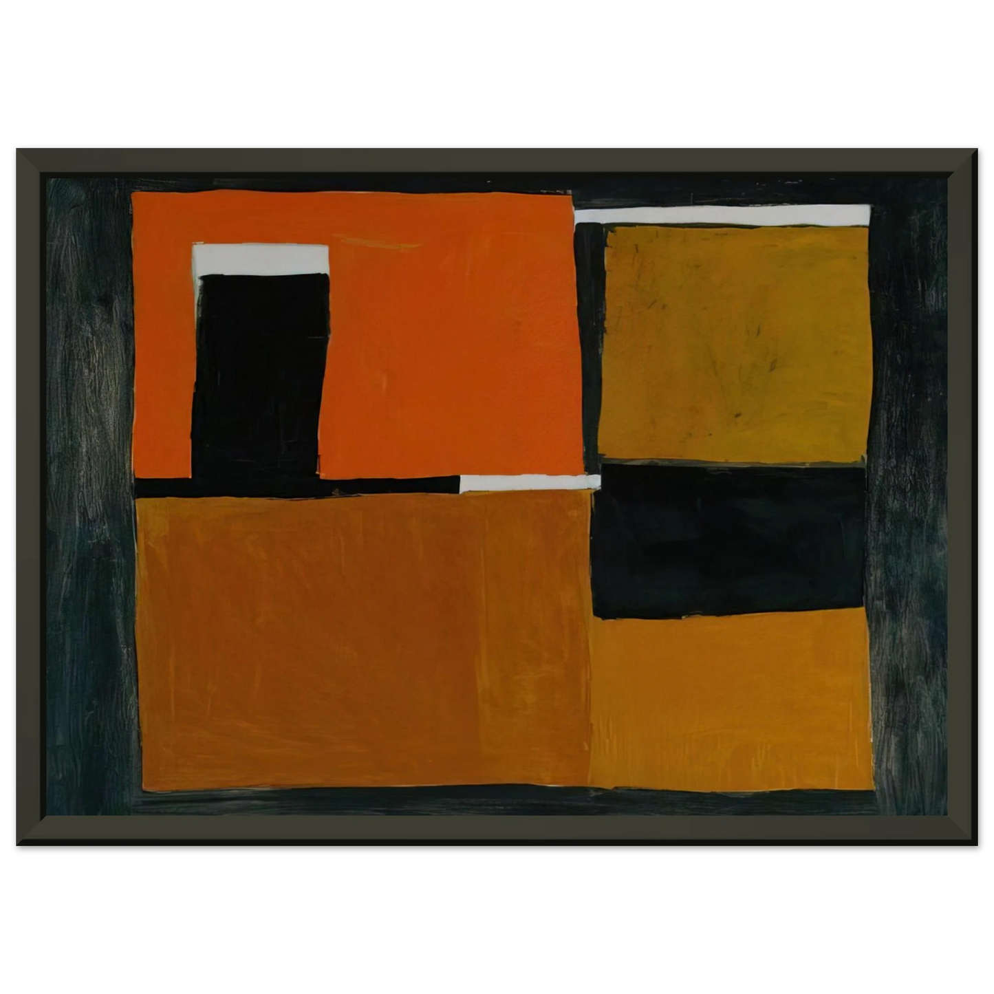 William Scott Orange Black and White Composition 1953 Framed Art Print - Aluminum Frame - 70x100 cm / 28x40 inches