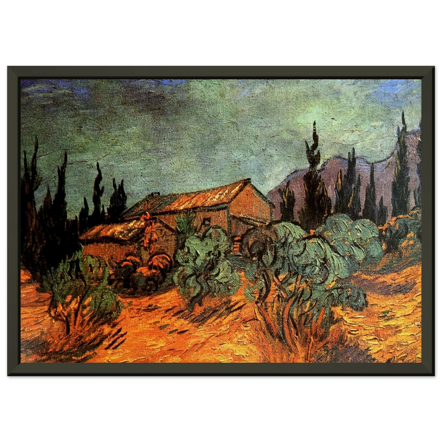 Vincent van Gogh Wooden Sheds Framed Art Print - Aluminum Frame - 70x100 cm / 28x40 inches