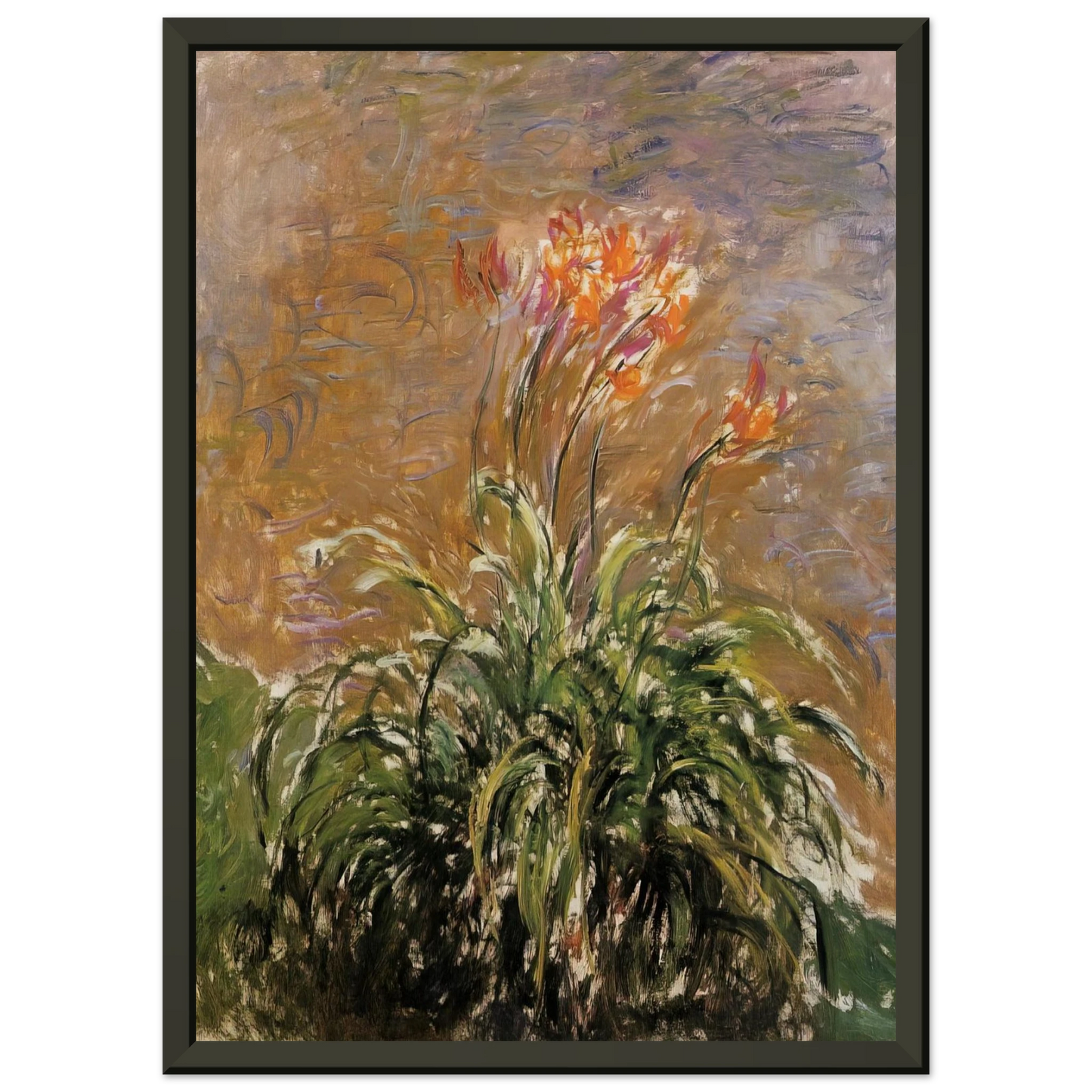 claude monet  Hamerocallis Framed Art Print  - Aluminum Frame - 40x50 cm / 16x20 inches