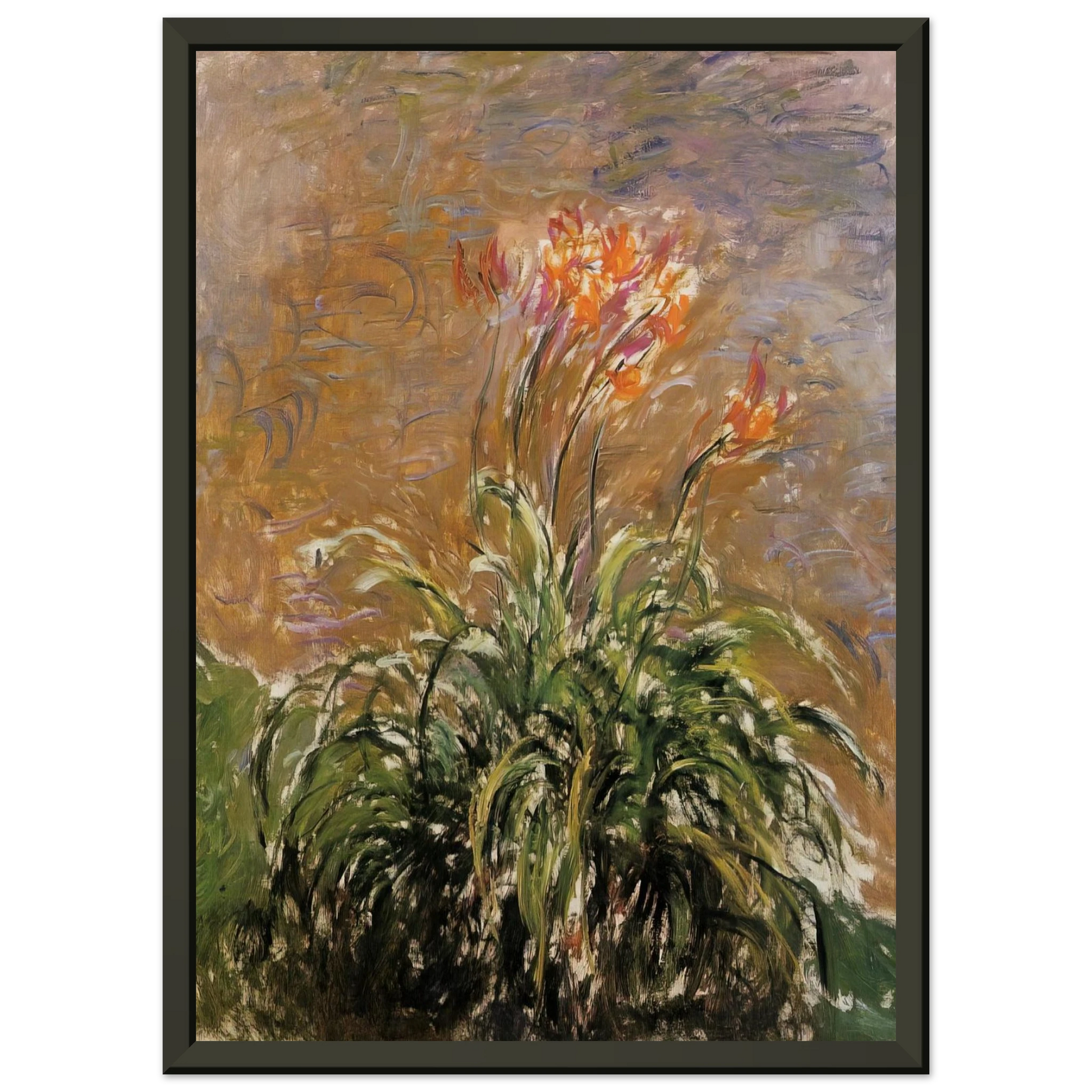 claude monet  Hamerocallis Framed Art Print  - Aluminum Frame - 40x50 cm / 16x20 inches