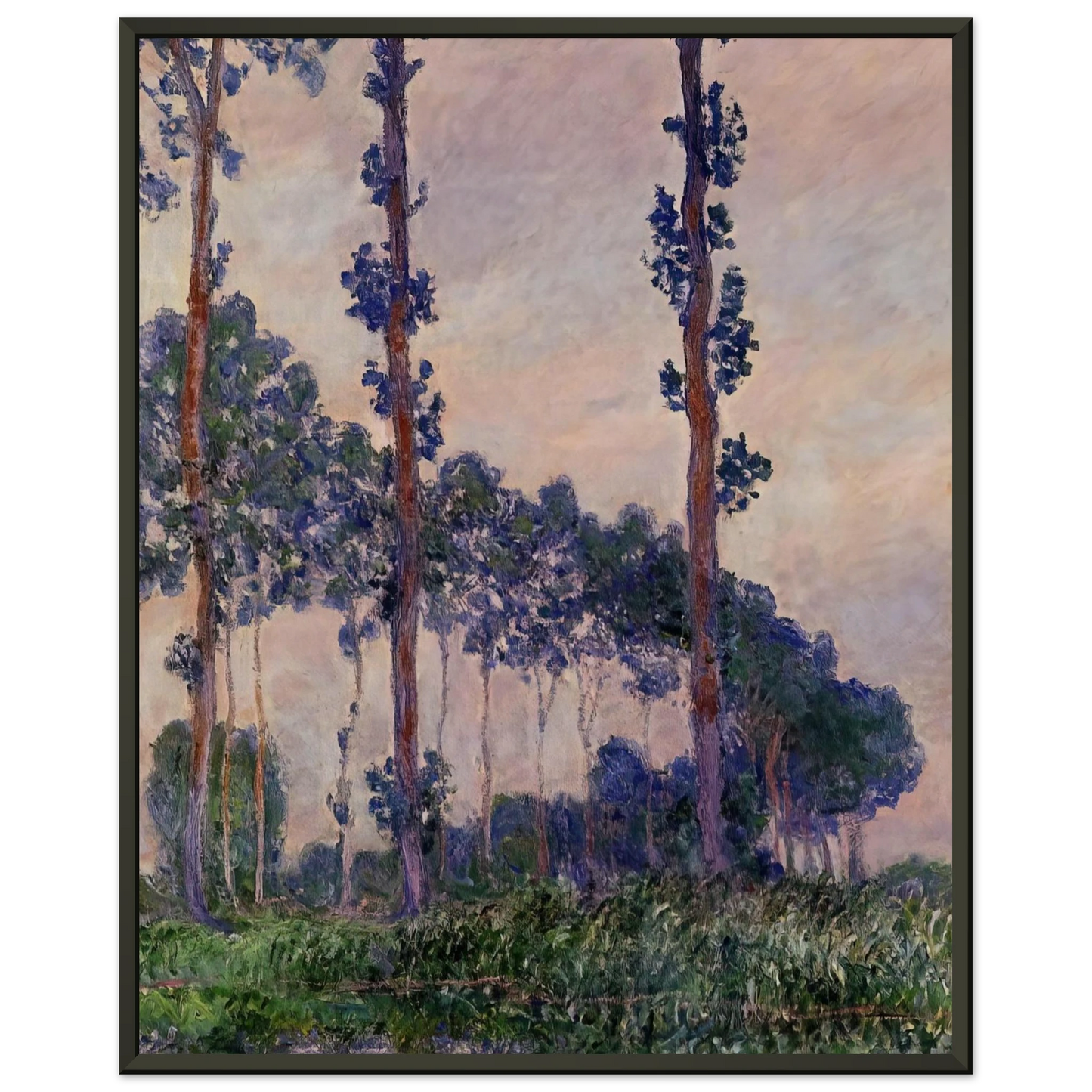 claude monet Three Trees in Grey Weather Framed Art Print - Aluminum Frame - 40x50 cm / 16x20 inches