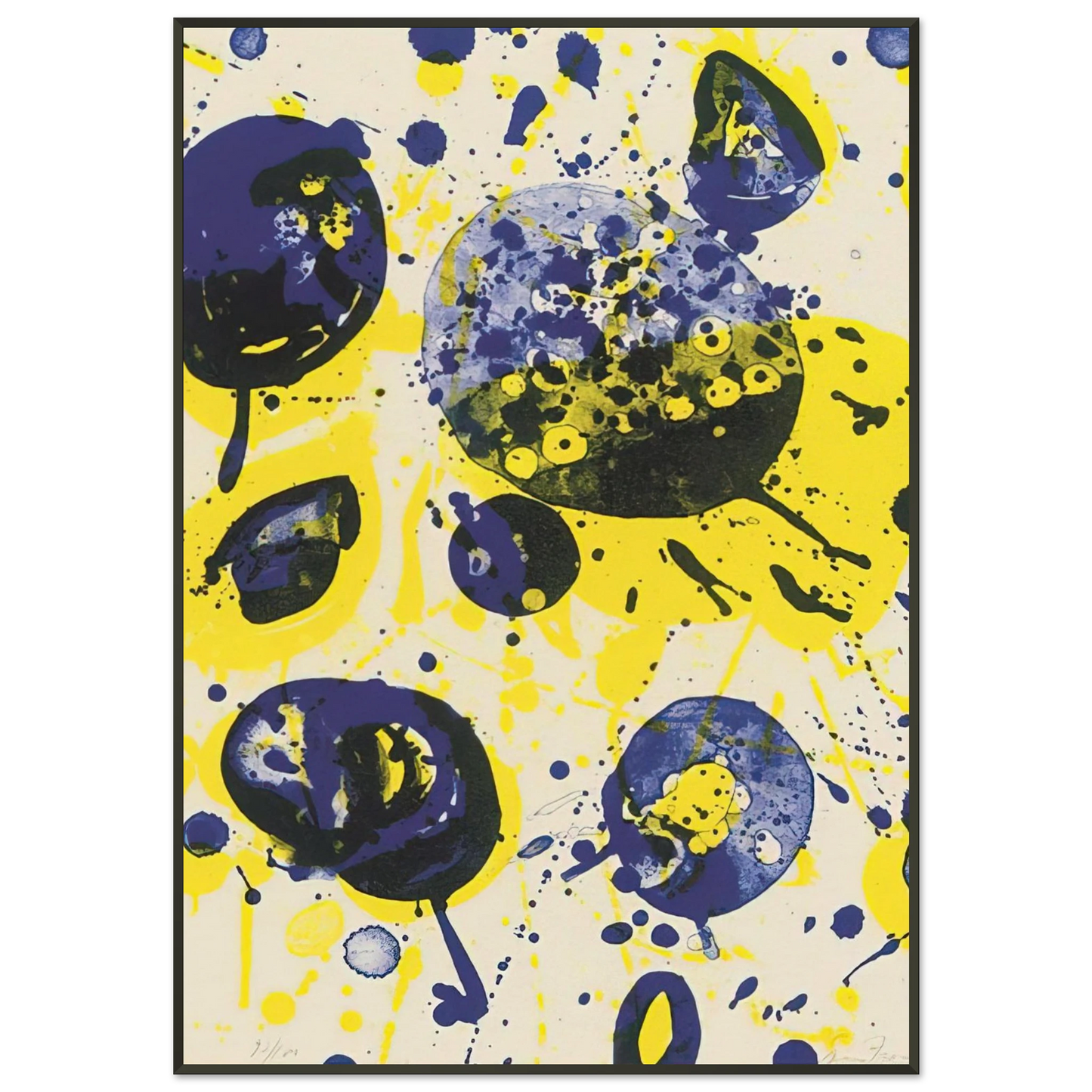 Sam Francis Untitled from Pasadena Box Lembark L61 Framed Art Print - Aluminum Frame - 21x29.7 cm / 8x12"