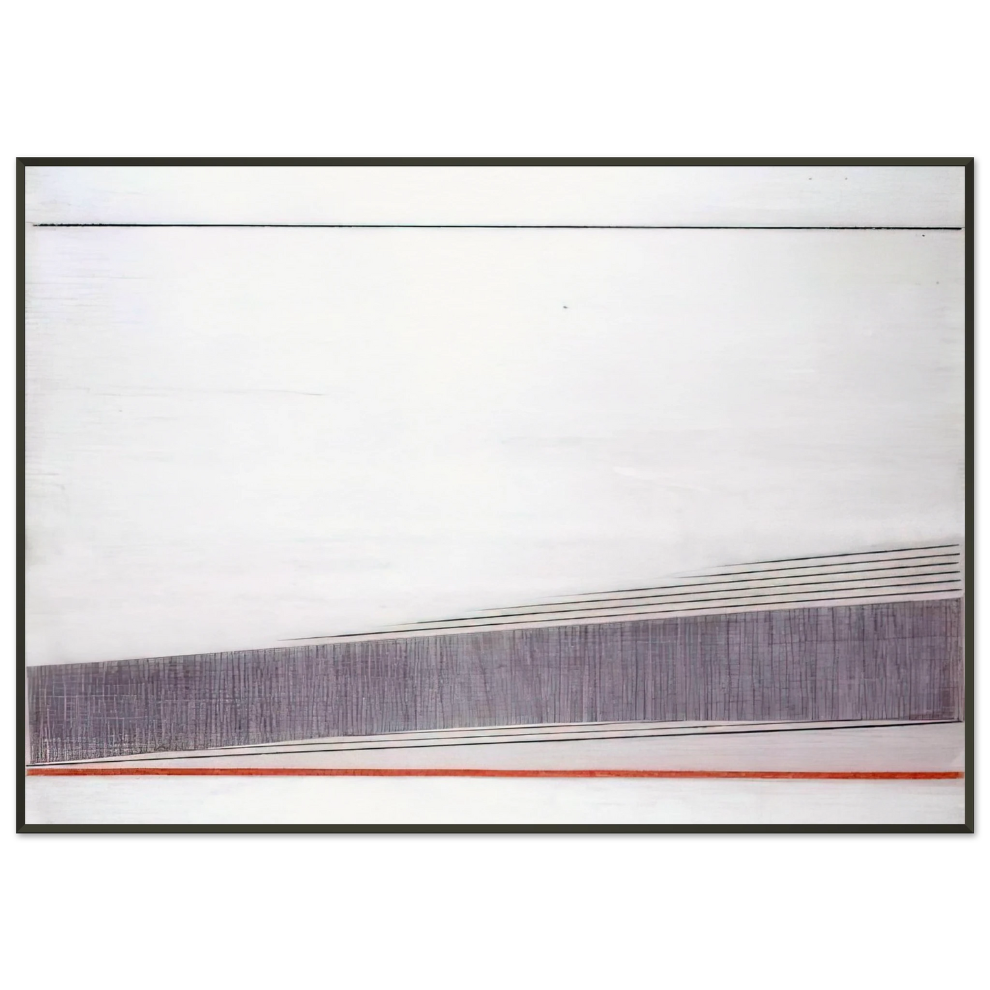 Bice Lazzari La linea rossa 1966 Framed Art Print - Aluminum Frame - 21x29.7 cm / 8x12"