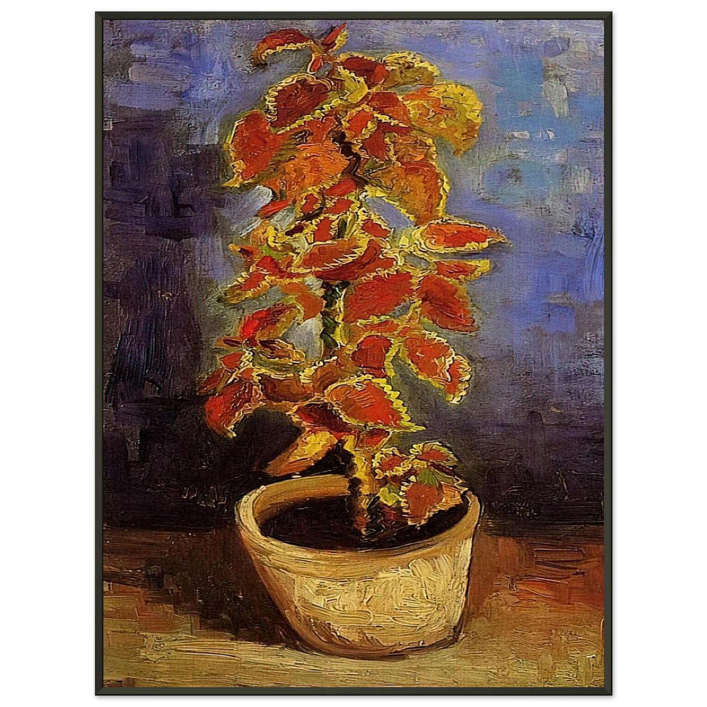Vincent van Gogh  Coleus Plant in a Flowerpot Framed Art Print  - Aluminum Frame - 60x80 cm / 24x32 inches