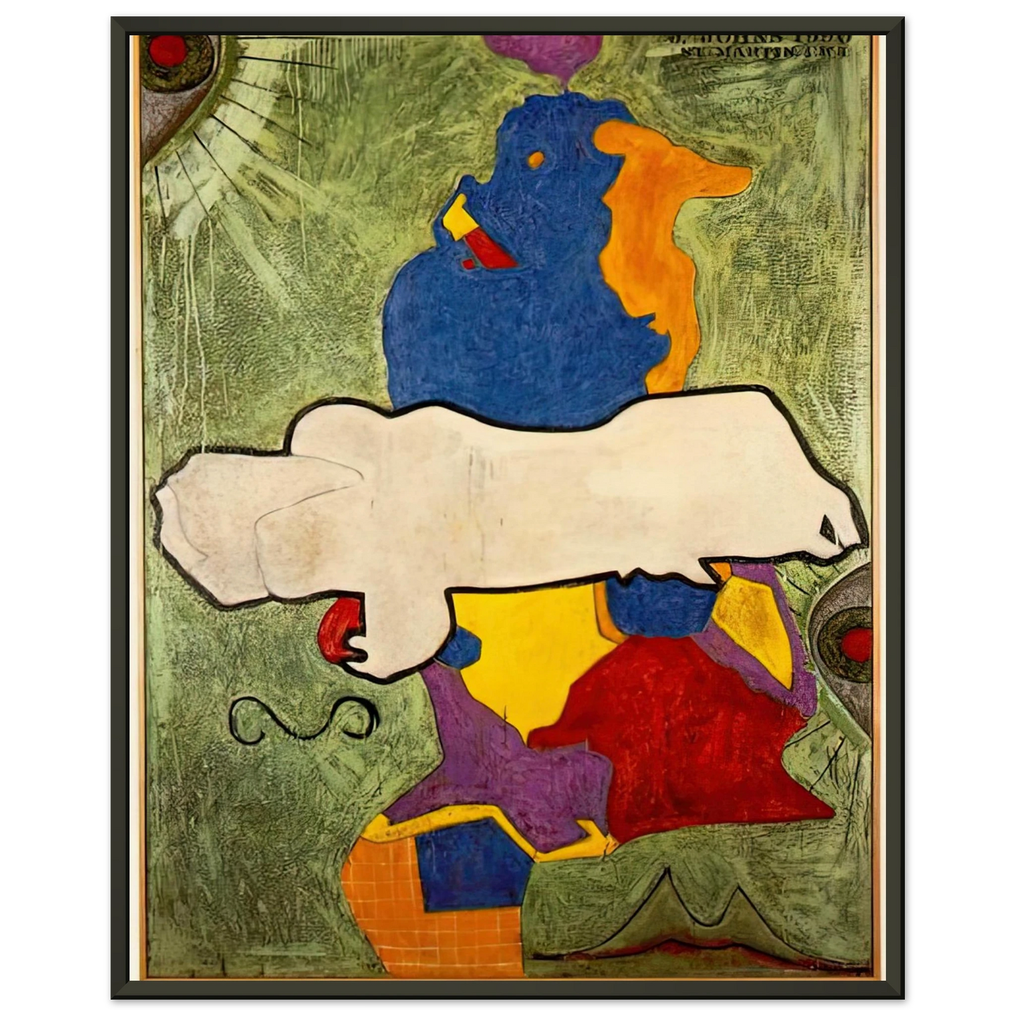 Jasper Johns GREEN ANGEL Framed Art Print - Aluminum Frame - 60x80 cm / 24x32 inches