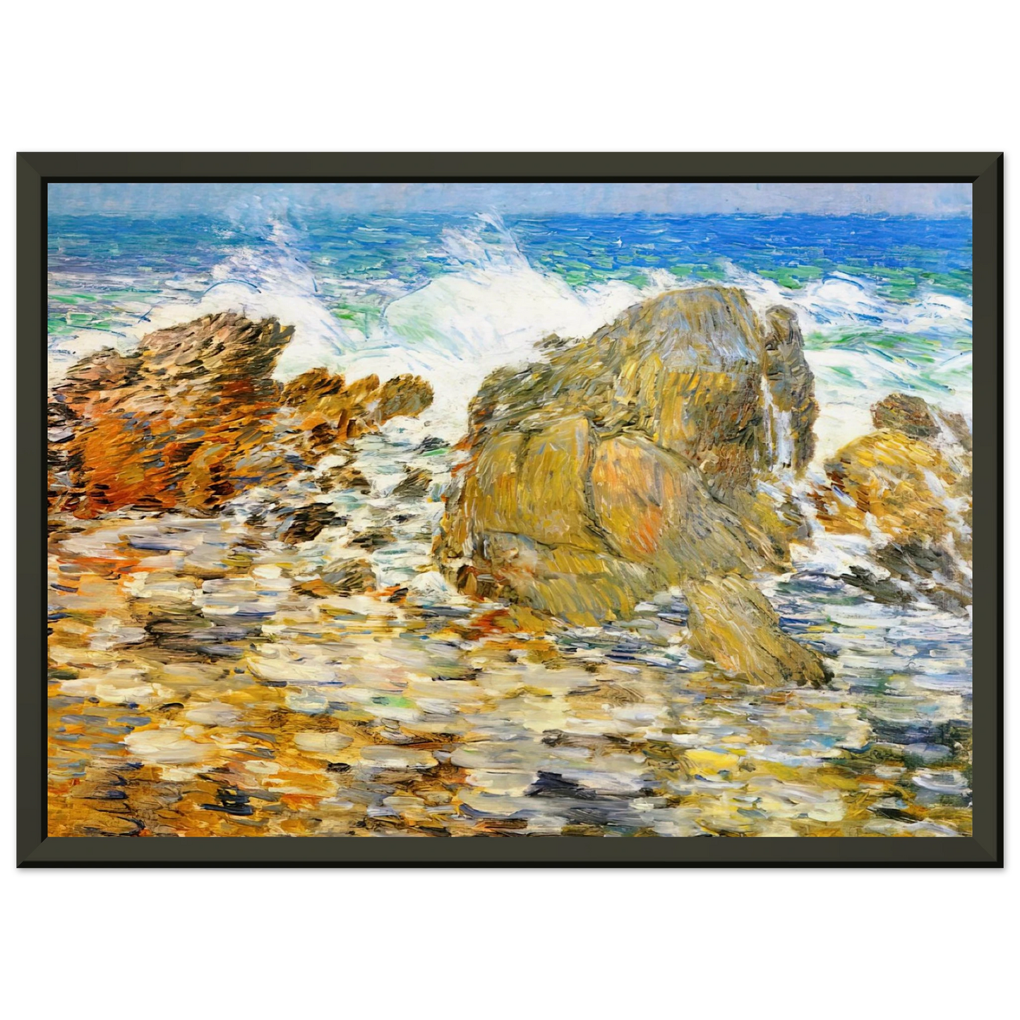 Childe Hassam Surf Appledore Framed Art Print - Aluminum Frame - 70x100 cm / 28x40 inches