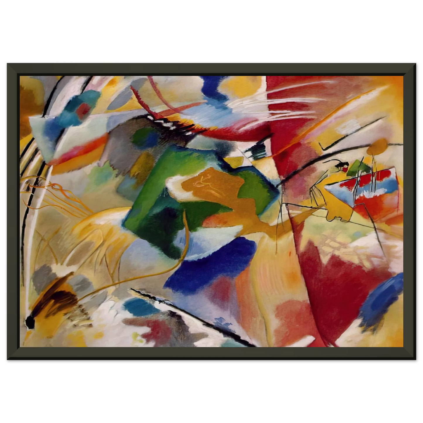 Wassily Kandinsky PAINTING WITH GREEN CENTER 1913 Framed Art Print - Aluminum Frame - 60x80 cm / 24x32 inches