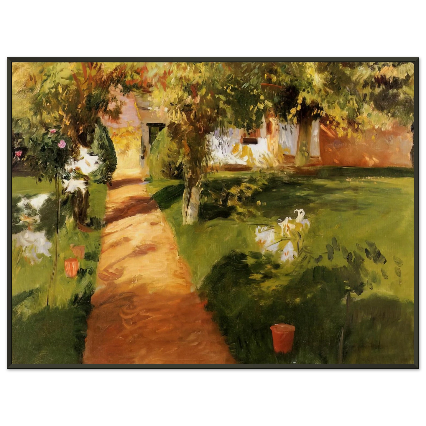 John Singer Sargent  Millets Garden Framed Art Print  - Aluminum Frame - 60x80 cm / 24x32 inches