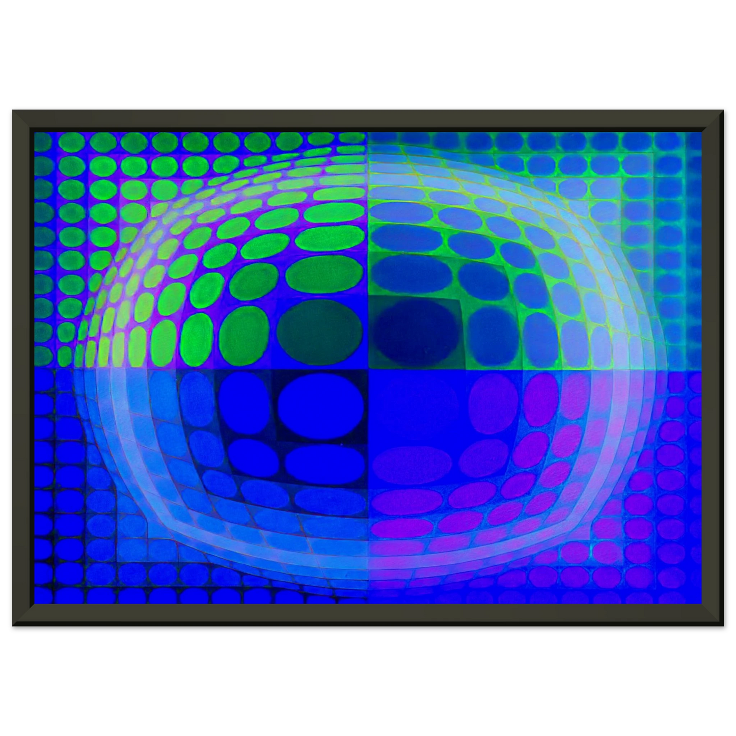 Victor Vasarely PalKet 1974 Framed Art Print - Aluminum Frame - 40x50 cm / 16x20 inches