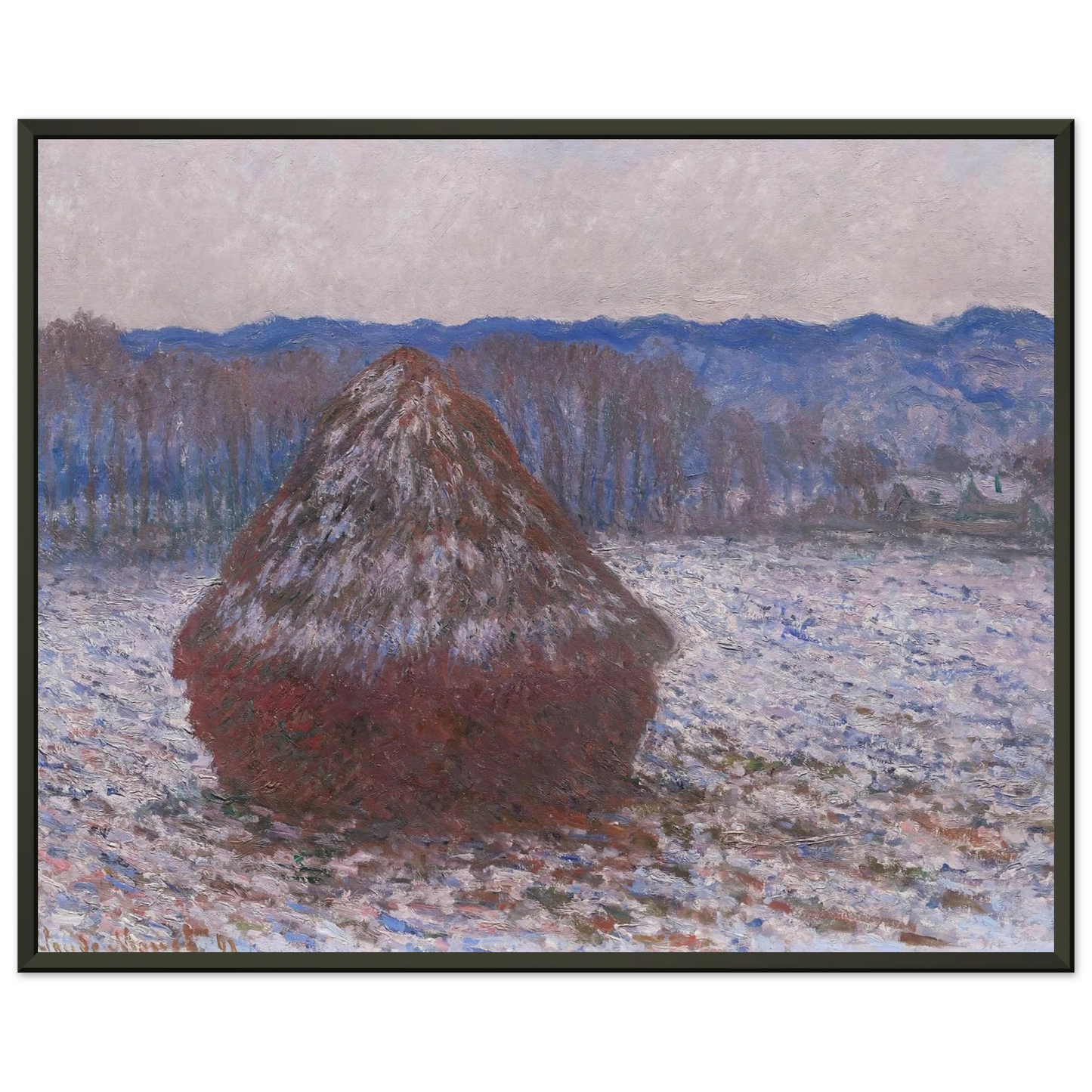 claude monet  Stack of Wheat Framed Art Print  - Aluminum Frame - 40x50 cm / 16x20 inches