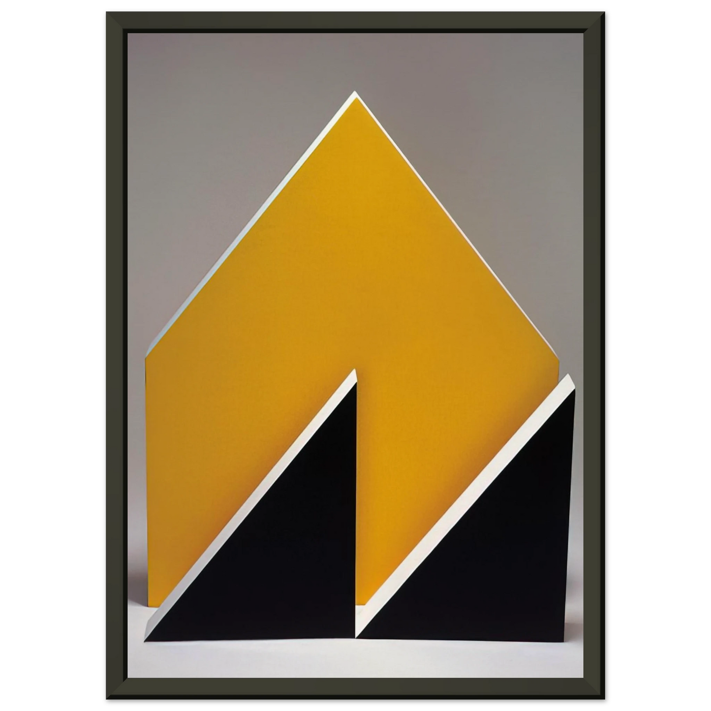 Lygia Pape Sculpture Black and Yellow 1965 Framed Art Print - Aluminum Frame - 70x100 cm / 28x40 inches
