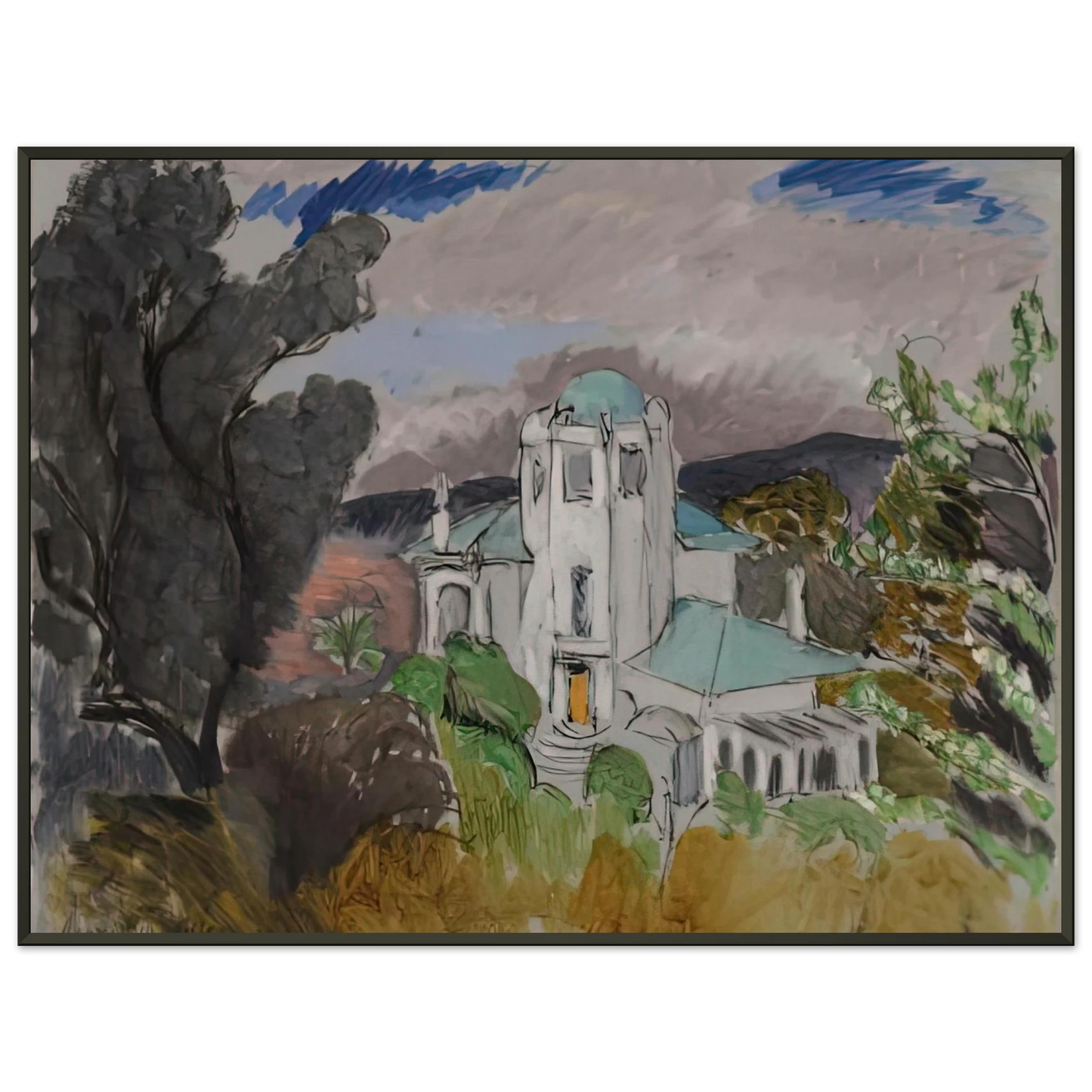 Henri Matisse BLUE VILLA 1918 Framed Art Print - Aluminum Frame - 40x50 cm / 16x20 inches