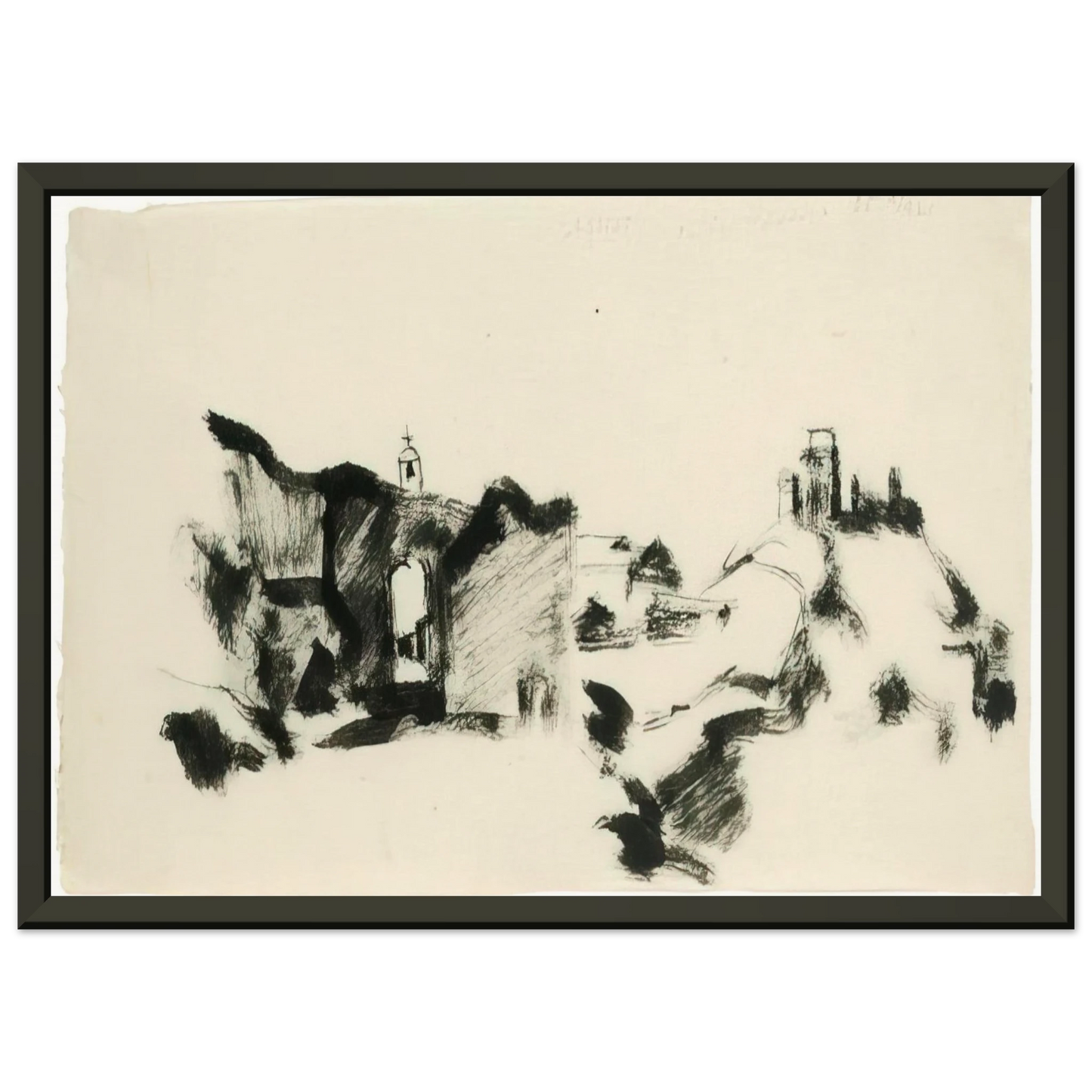 Julius Bissier Assisi 35 marzo 1935 Framed Art Print - Aluminum Frame - 40x50 cm / 16x20 inches