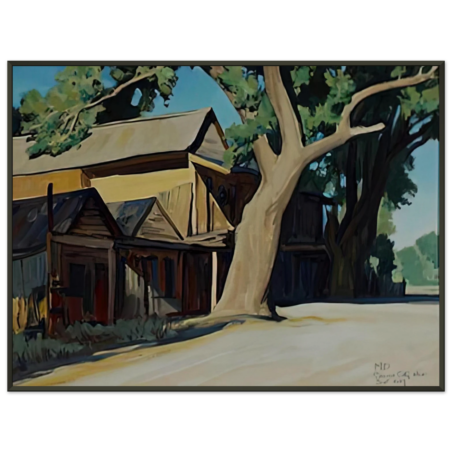 Maynard Dixon OLD CHINATOWN CARSON CITY NEVADA 1937 Framed Art Print - Aluminum Frame - 40x50 cm / 16x20 inches