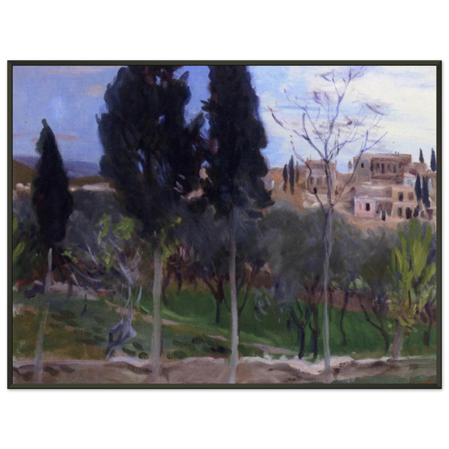 John Singer Sargent Mediterranean Landscape Framed Art Print - Aluminum Frame - 60x80 cm / 24x32 inches