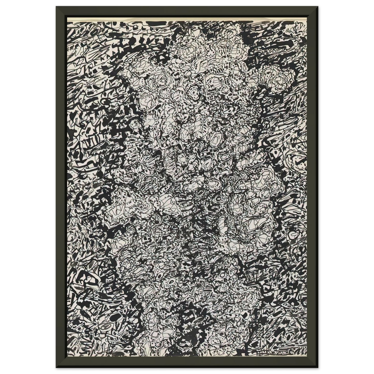 Jean Dubuffet FIGURE WITH HAT IN A LANDSCAPE 1960 Framed Art Print - Aluminum Frame - 70x100 cm / 28x40 inches