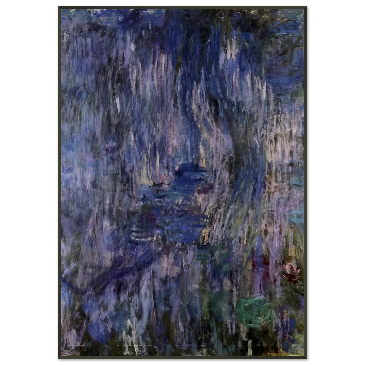 claude monet Water Lilies Reflection of a Weeping Willows Framed Art Print - Aluminum Frame - 21x29.7 cm / 8x12"