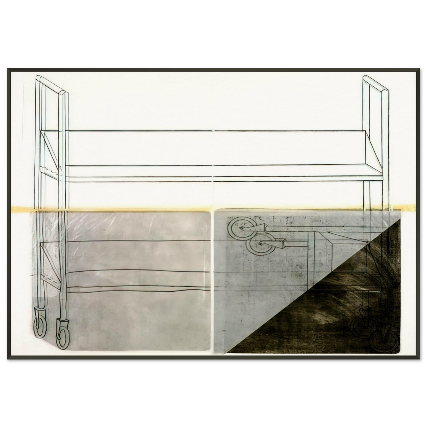 Dieter Roth Large Trolley 1972 Framed Art Print - Aluminum Frame - 21x29.7 cm / 8x12"