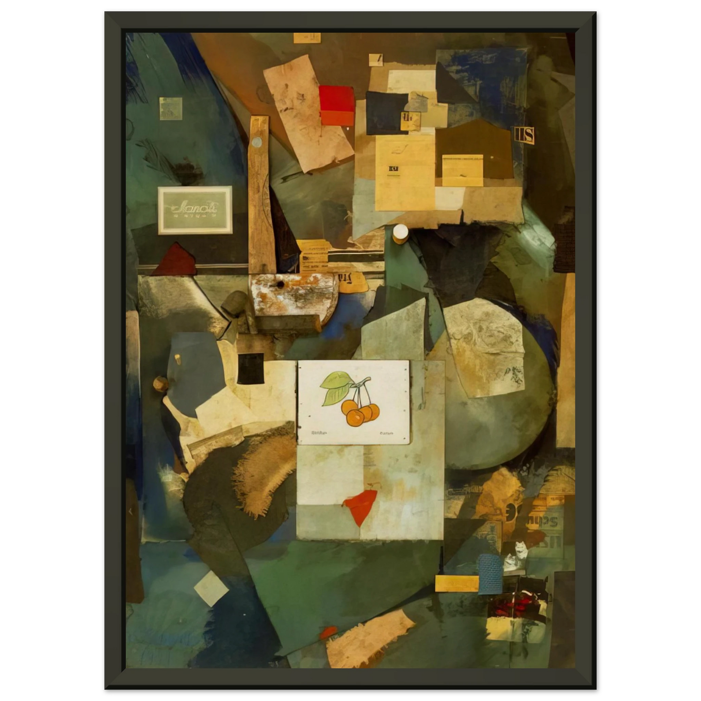 Kurt Schwitters CHERRY PICTURE 1921 Framed Art Print - Aluminum Frame - 60x80 cm / 24x32 inches