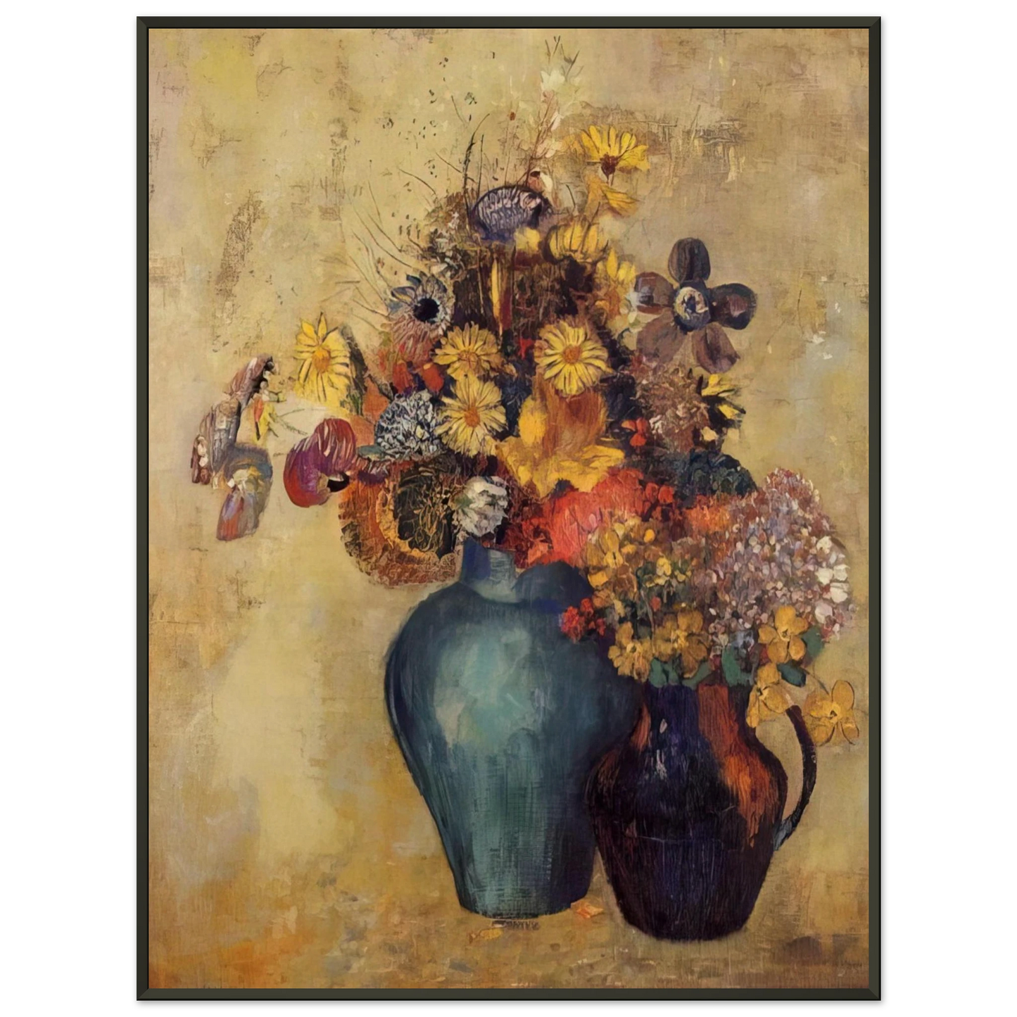 Odilon Redon  FLOWERS 1 Framed Art Print  - Aluminum Frame - 40x50 cm / 16x20 inches