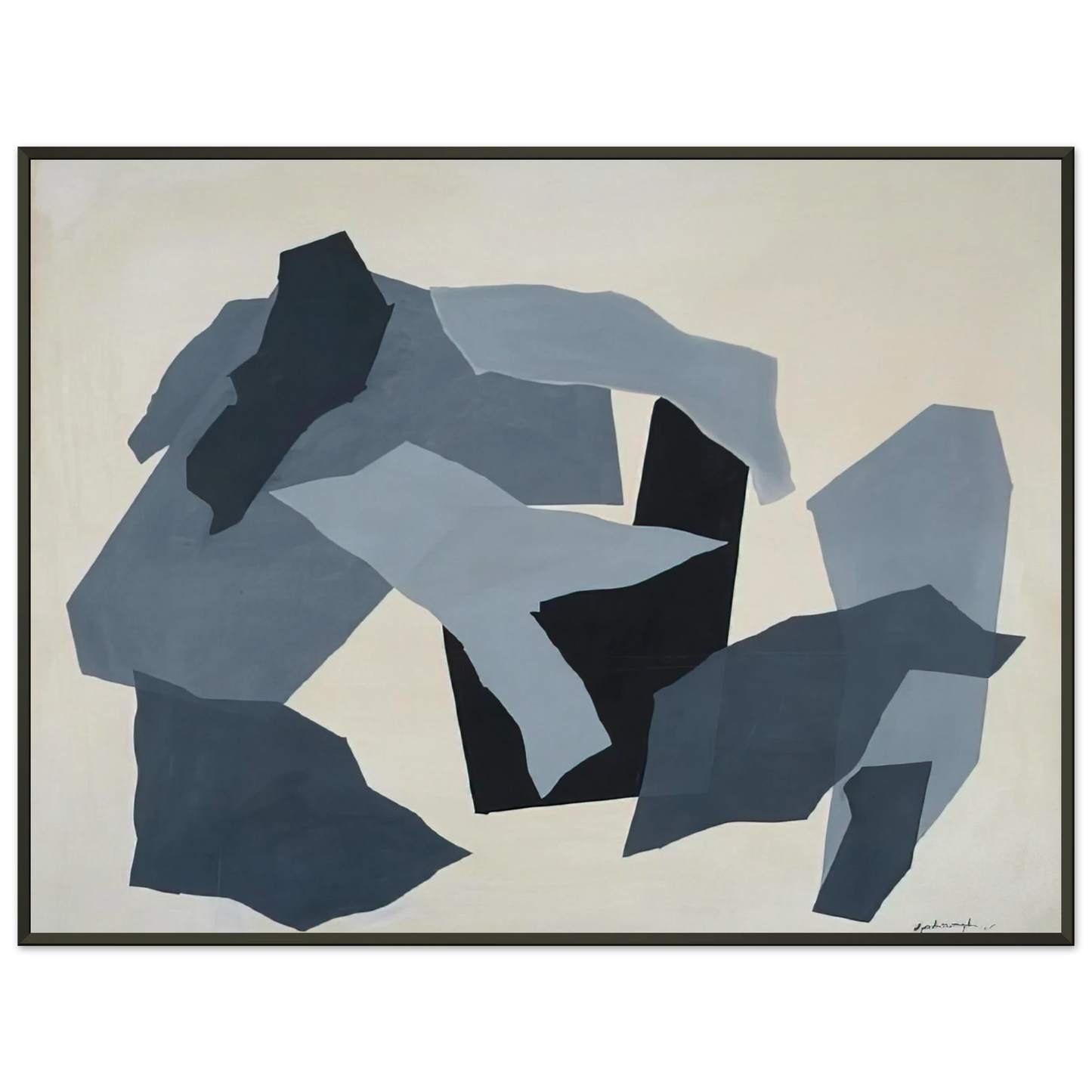 Robert Goodnough Grey Forms 1965 Framed Art Print - Aluminum Frame - 60x80 cm / 24x32 inches