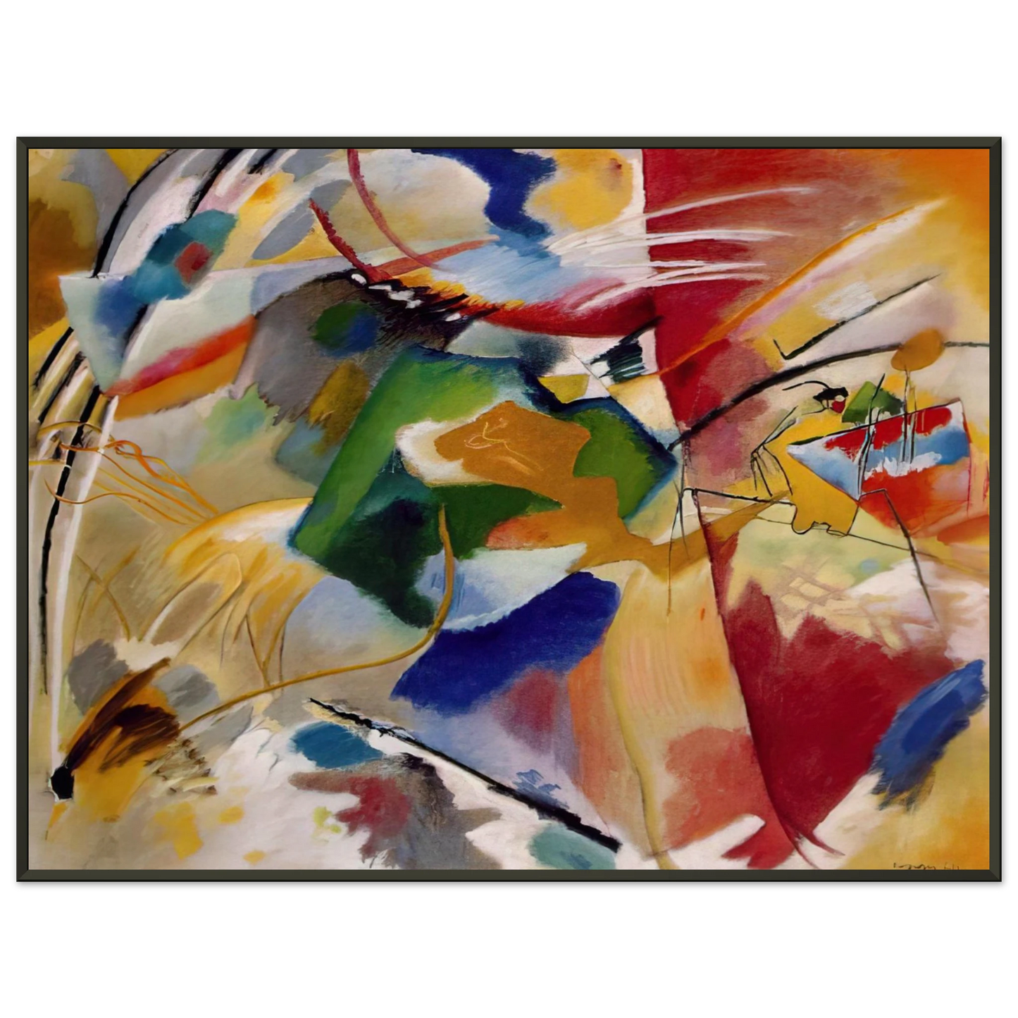 Wassily Kandinsky PAINTING WITH GREEN CENTER 1913 Framed Art Print - Aluminum Frame - 40x50 cm / 16x20 inches