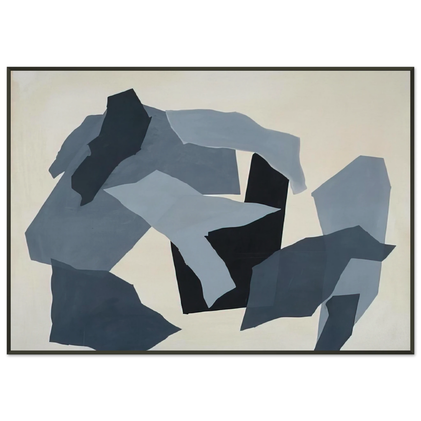 Robert Goodnough Grey Forms 1965 Framed Art Print - Aluminum Frame - 21x29.7 cm / 8x12"