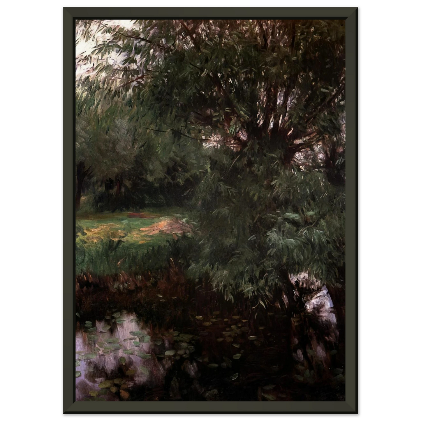 John Singer Sargent A Backwater at Wargrave Framed Art Print - Aluminum Frame - 60x80 cm / 24x32 inches