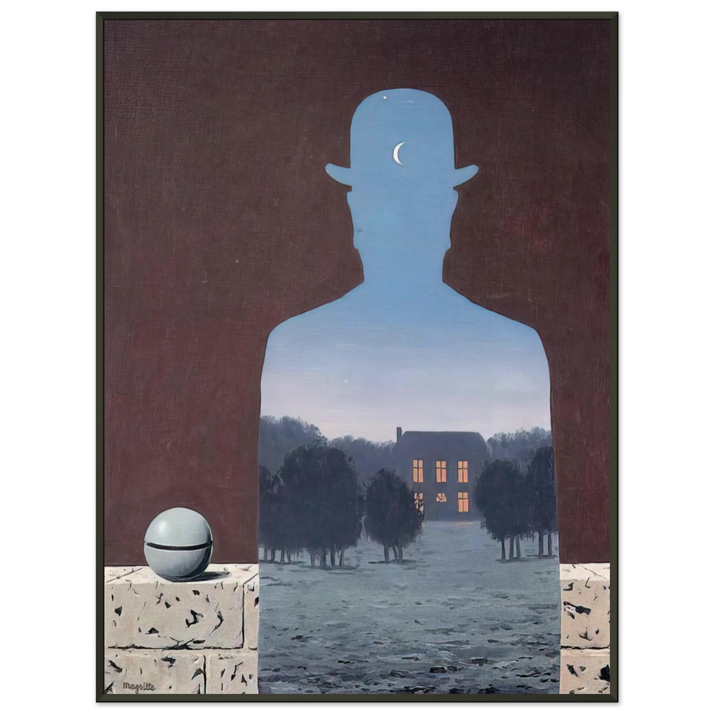 Rene Magritte THE HAPPY DONOR 1966 Framed Art Print - Aluminum Frame - 60x80 cm / 24x32 inches