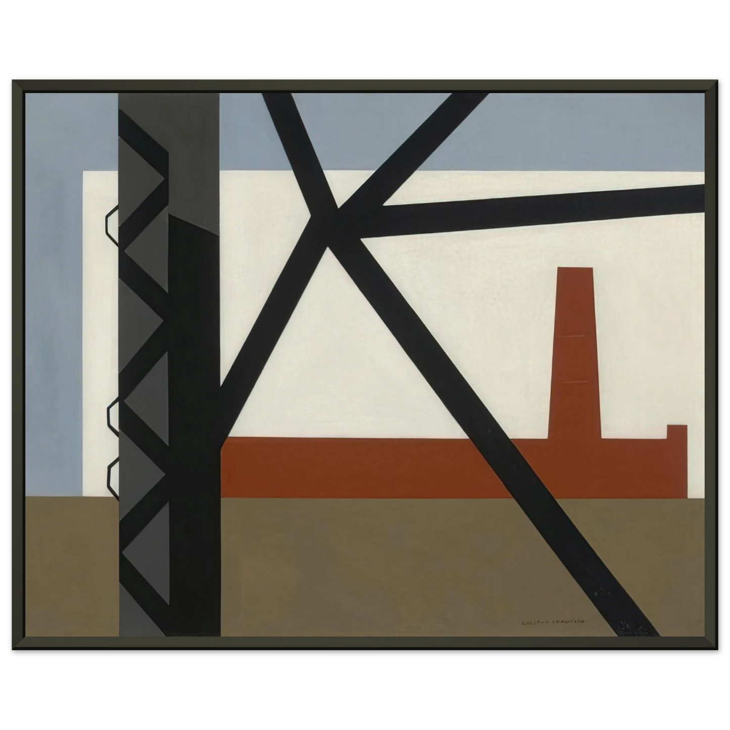 Ralston Crawford From the Bridge 1942 Framed Art Print - Aluminum Frame - 40x50 cm / 16x20 inches