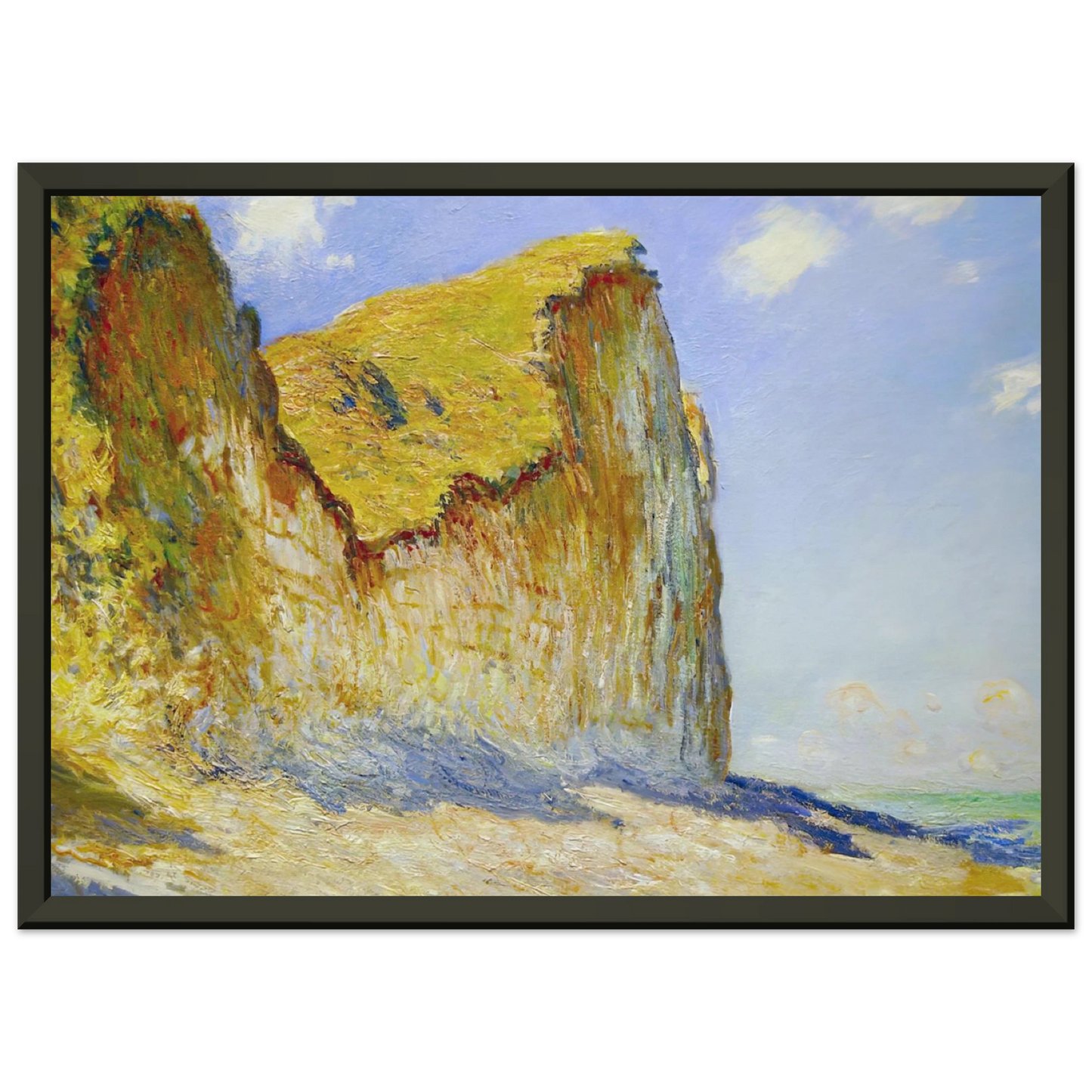 claude monet Cliffs near Pourville Framed Art Print - Aluminum Frame - 40x50 cm / 16x20 inches