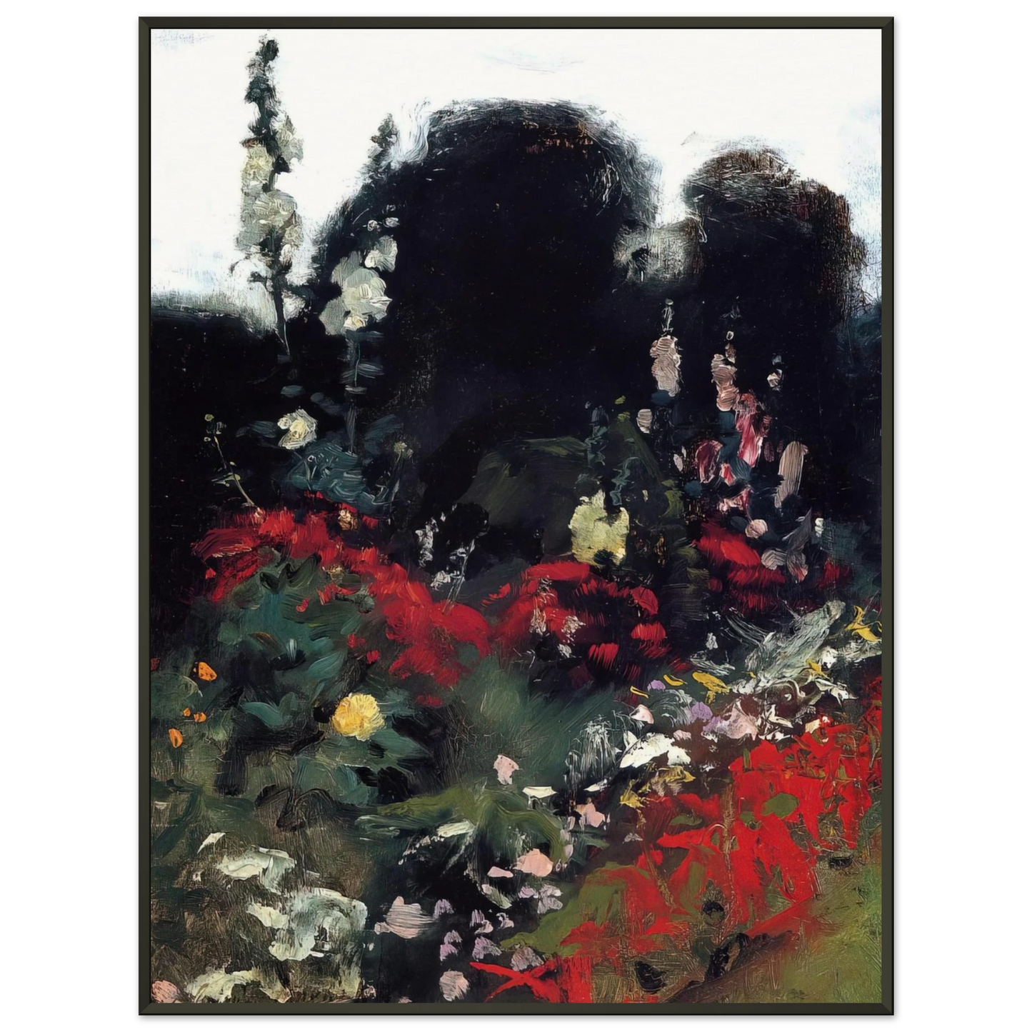 John Singer Sargent Corner of a Garden Framed Art Print - Aluminum Frame - 60x80 cm / 24x32 inches