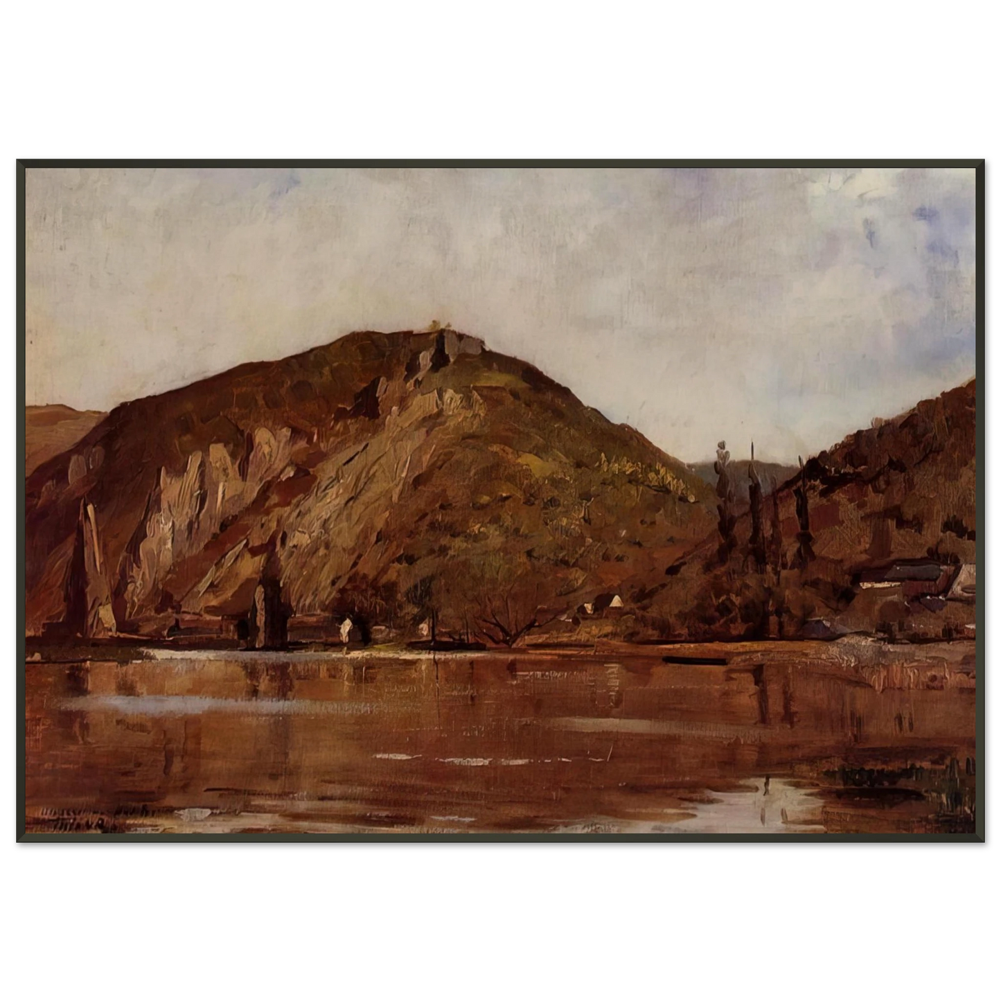 Theo van Rysselberghe MEUSE RIVER AROUND NAMUR 1880 Framed Art Print - Aluminum Frame - 21x29.7 cm / 8x12"