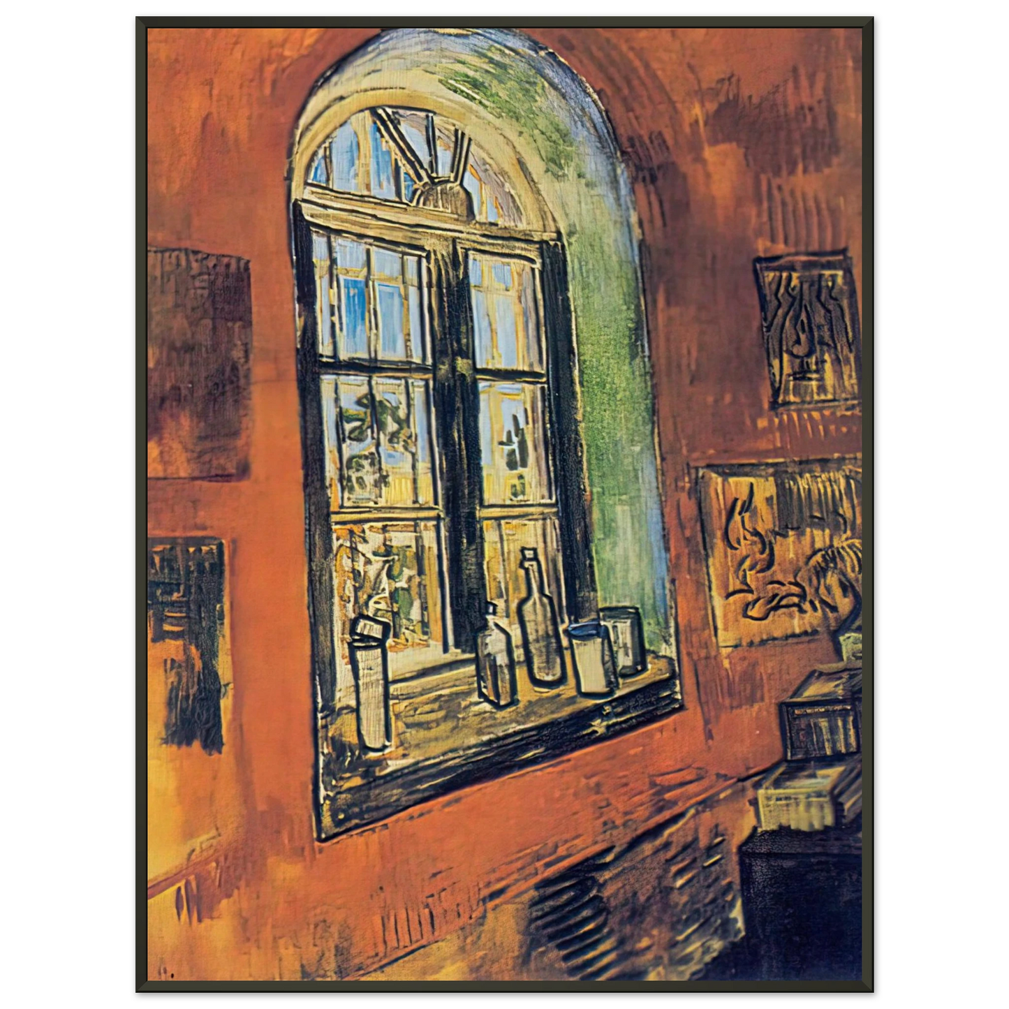 Vincent van Gogh Window of Vincents Studio at the Asylum Framed Art Print - Aluminum Frame - 60x80 cm / 24x32 inches