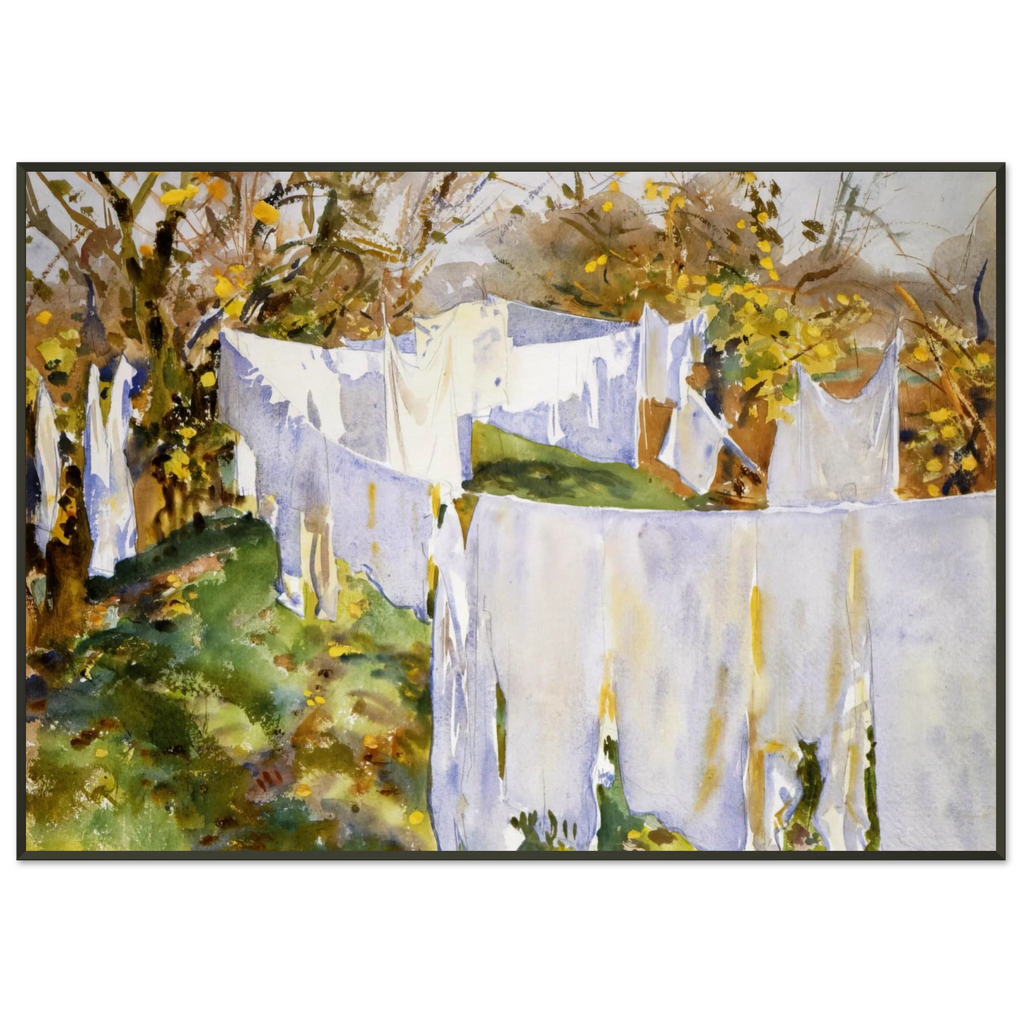 John Singer Sargent La Biancheria Framed Art Print - Aluminum Frame - 21x29.7 cm / 8x12"