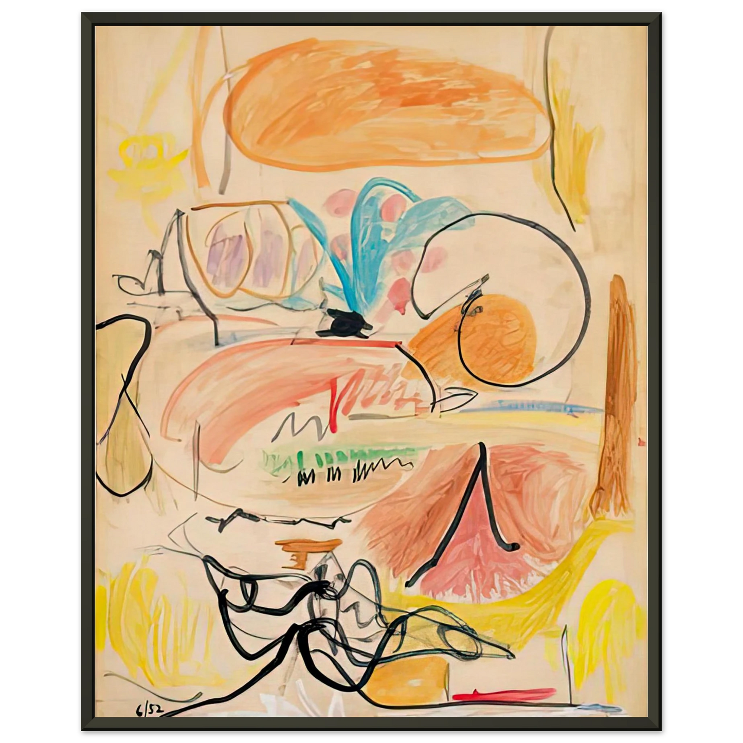 Helen Frankenthaler Window Shade No 1 1952 Framed Art Print - Aluminum Frame - 60x80 cm / 24x32 inches
