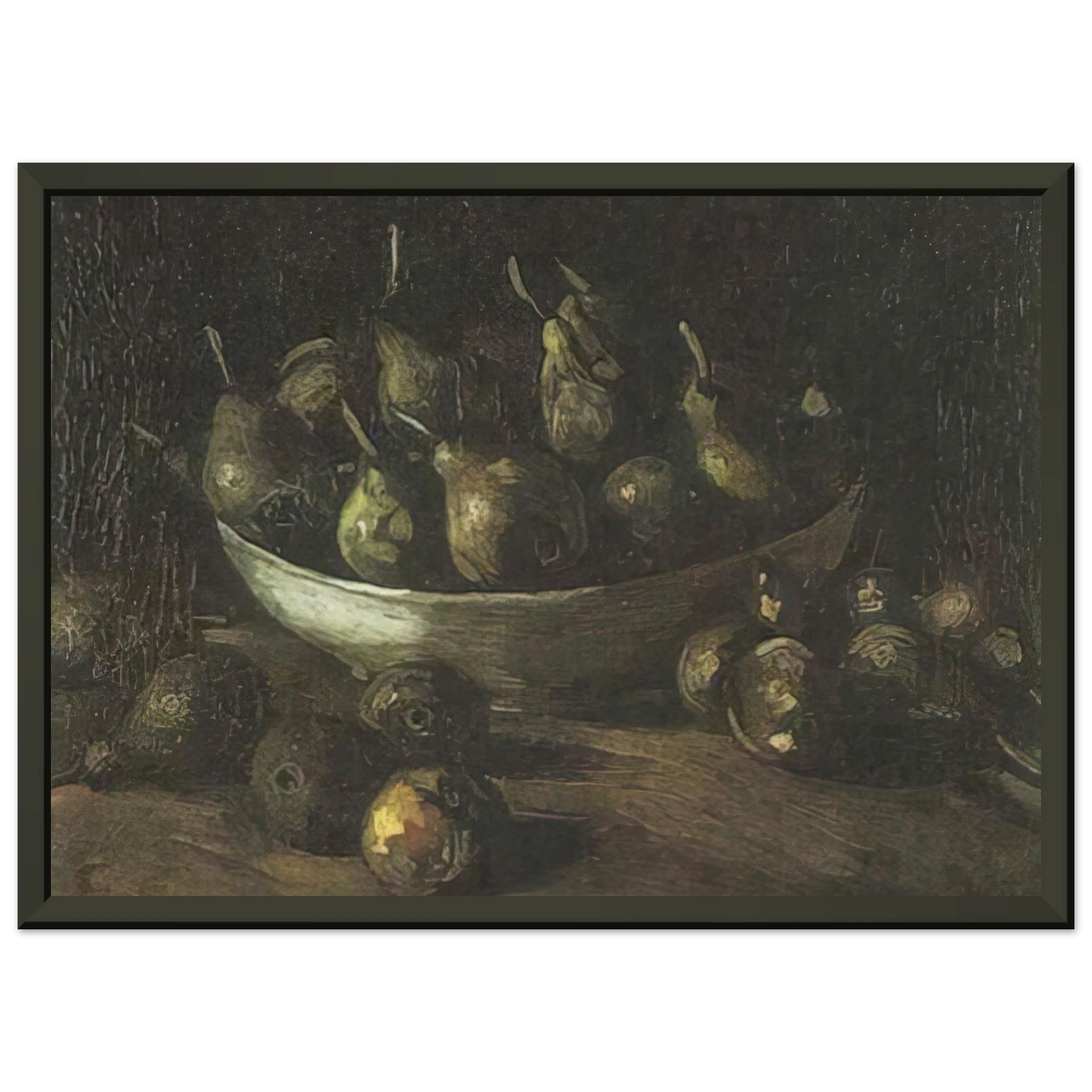 Vincent van Gogh  Still life with an Earthern bowl and pears Framed Art Print  - Aluminum Frame - 70x100 cm / 28x40 inches
