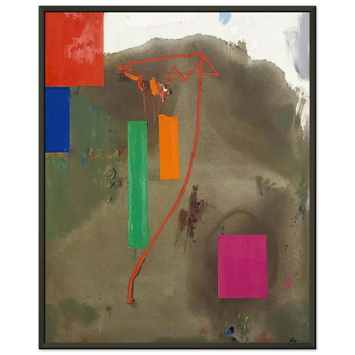 Hans Hofmann Lonely Journey Framed Art Print - Aluminum Frame - 70x100 cm / 28x40 inches