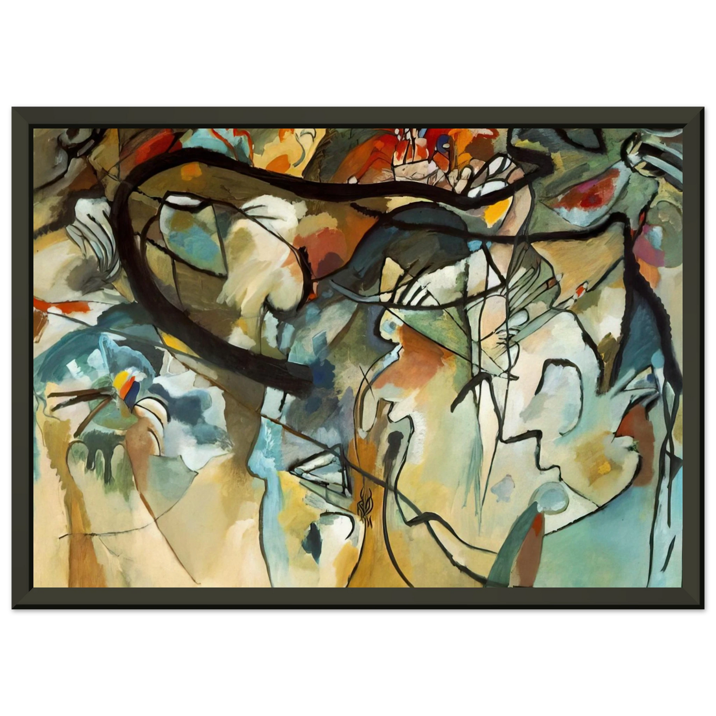 Wassily Kandinsky  COMPOSITION V 1911 Framed Art Print  - Aluminum Frame - 70x100 cm / 28x40 inches