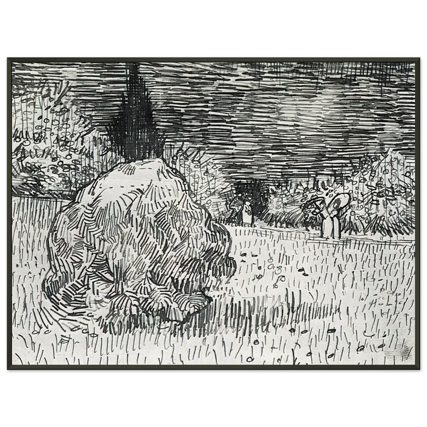Vincent van Gogh Bush in the Park at Arles Framed Art Print - Aluminum Frame - 40x50 cm / 16x20 inches