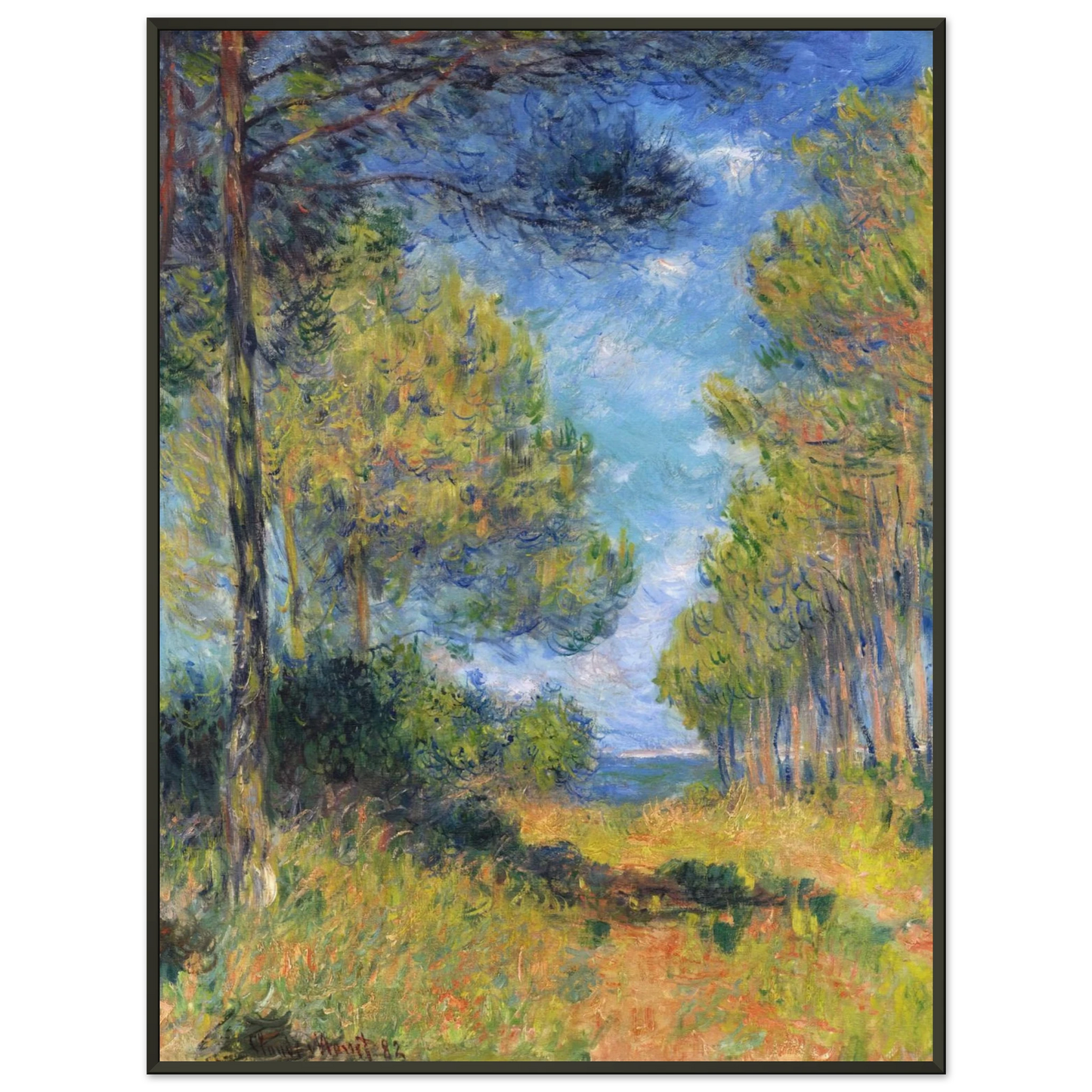 claude monet  Path at Varengeville Framed Art Print  - Aluminum Frame - 70x100 cm / 28x40 inches