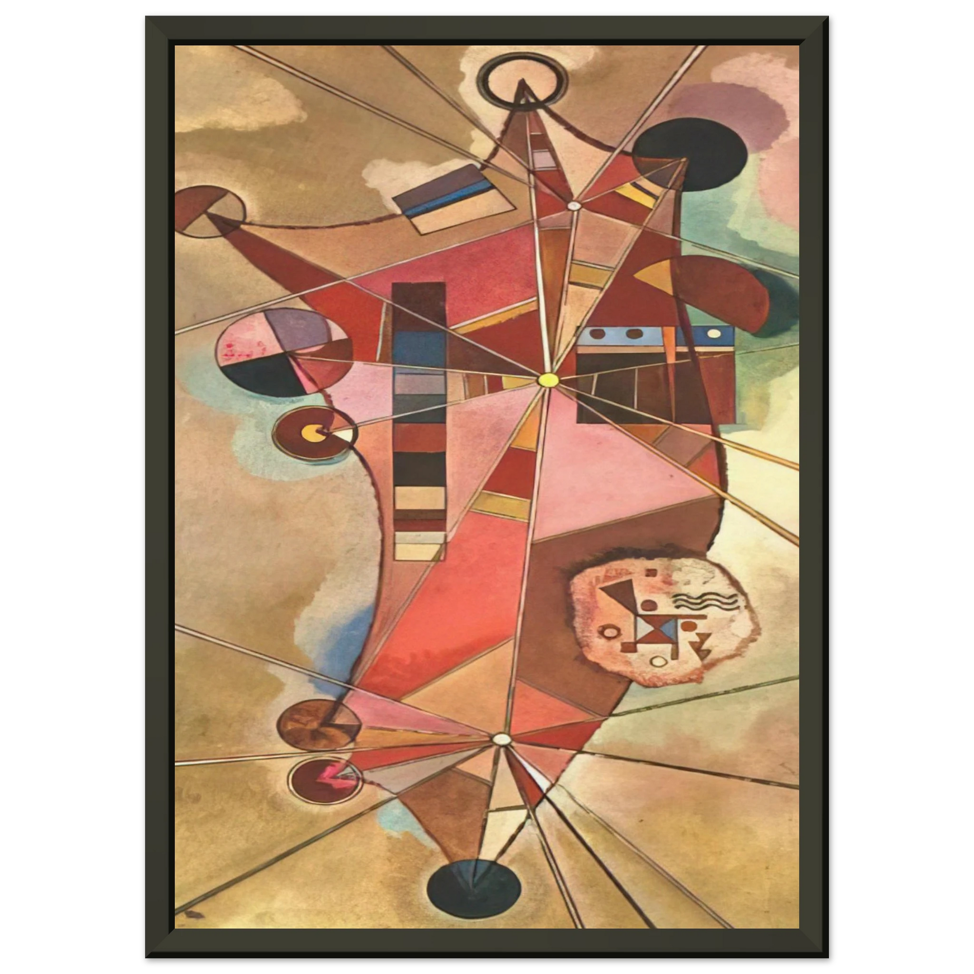 Wassily Kandinsky  FIXED POINTS Framed Art Print  - Aluminum Frame - 40x50 cm / 16x20 inches