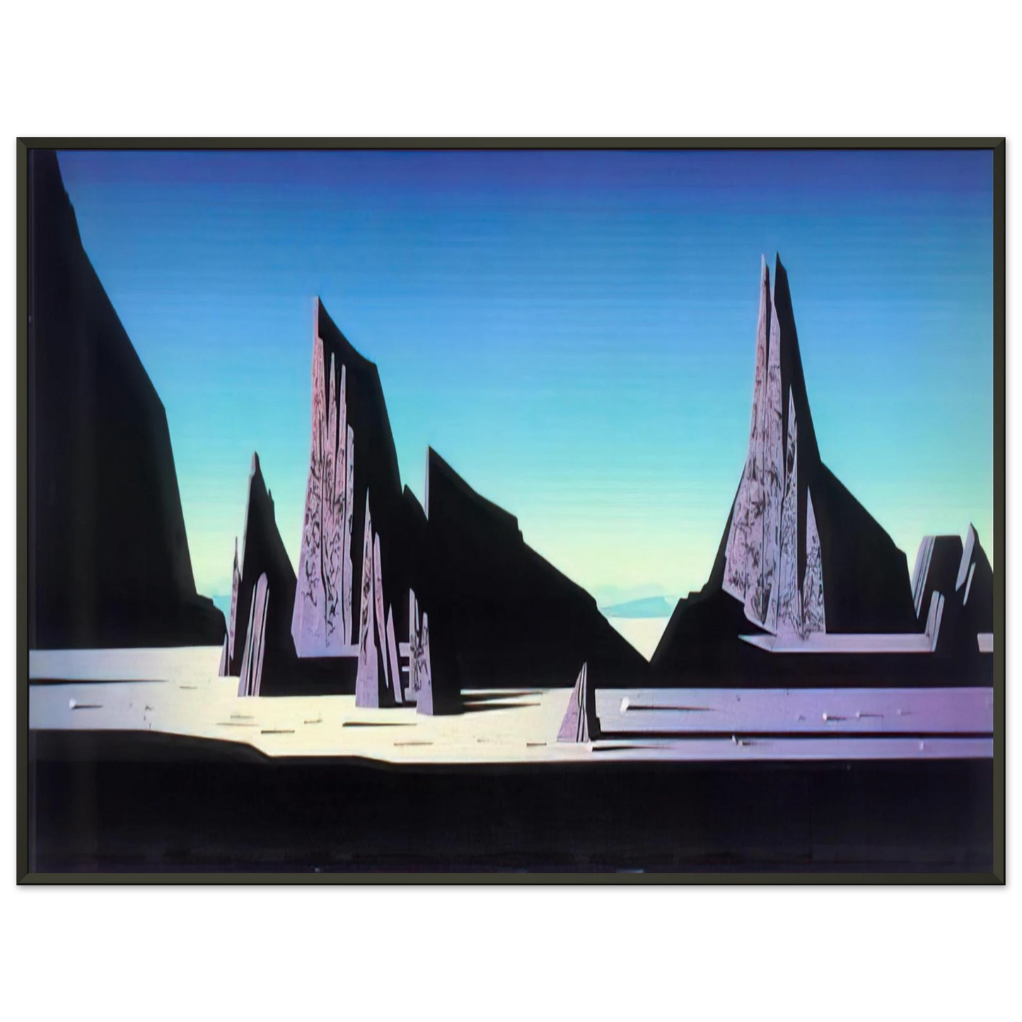 Eyvind Earle  Desert Rocks Framed Art Print  - Aluminum Frame - 60x80 cm / 24x32 inches