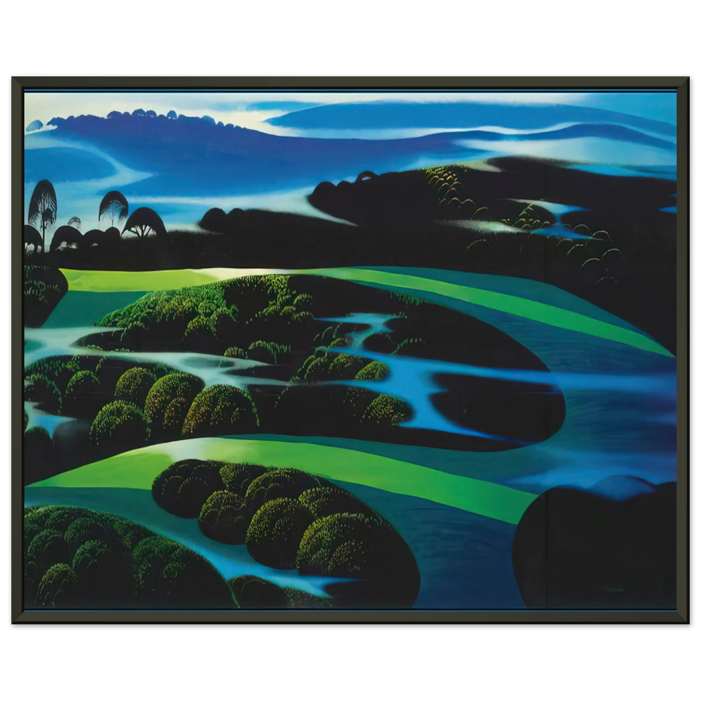 Eyvind Earle Summers Twilight Framed Art Print - Aluminum Frame - 40x50 cm / 16x20 inches