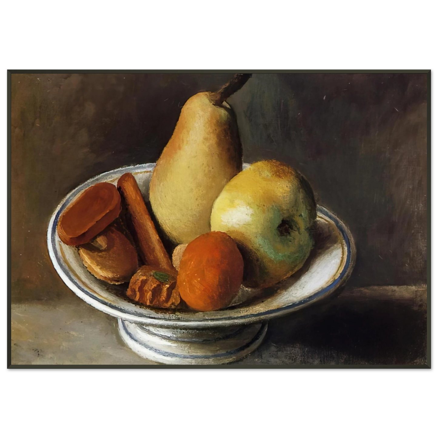 Pablo Picasso  Fruit Bowl with Fruit  1918 Framed Art Print  - Aluminum Frame - 21x29.7 cm / 8x12"